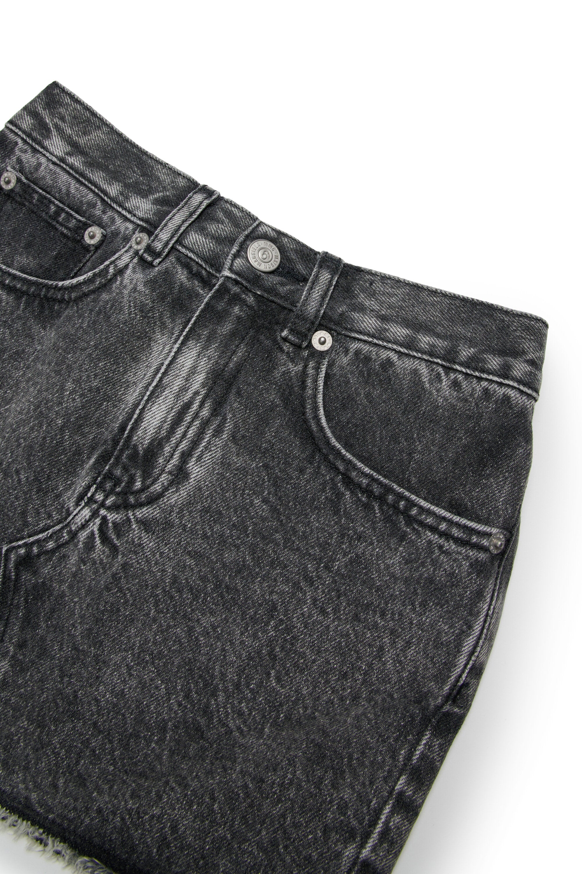 Minigonna in denim nero sfumato