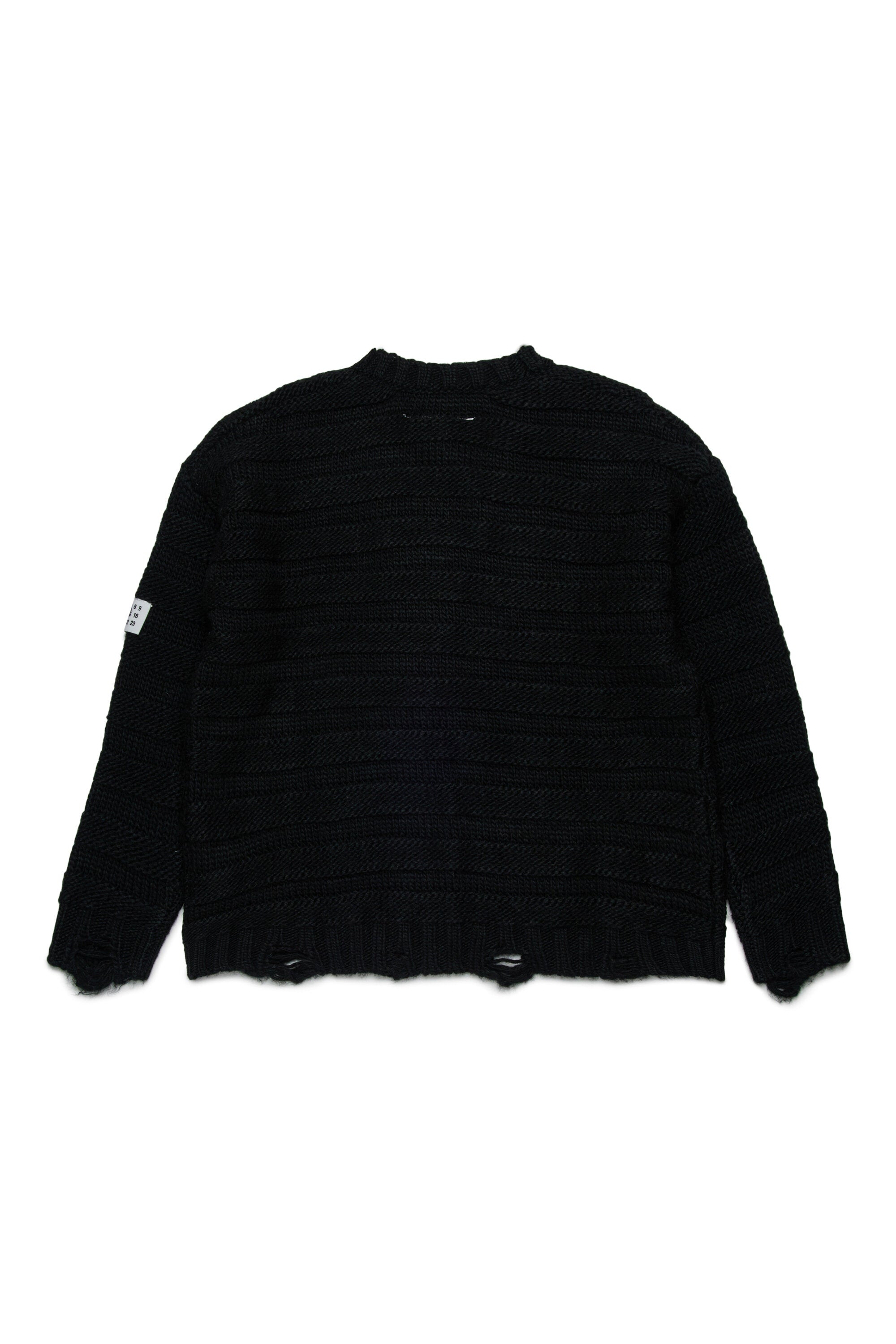 Gerippte Strickjacke aus einer Wollmischung mit Unterbrechungen