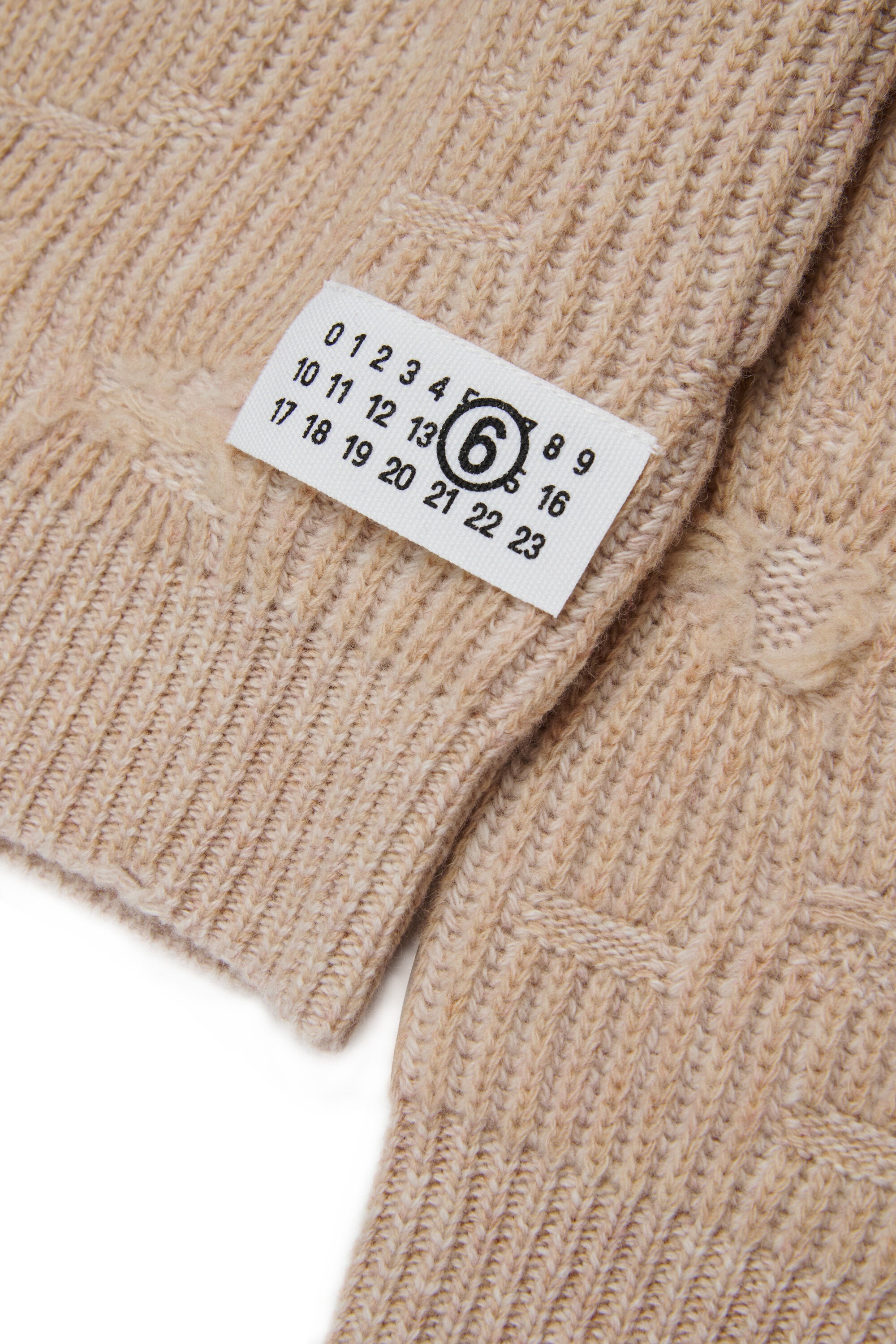 Ribbed wool pullover with breaks