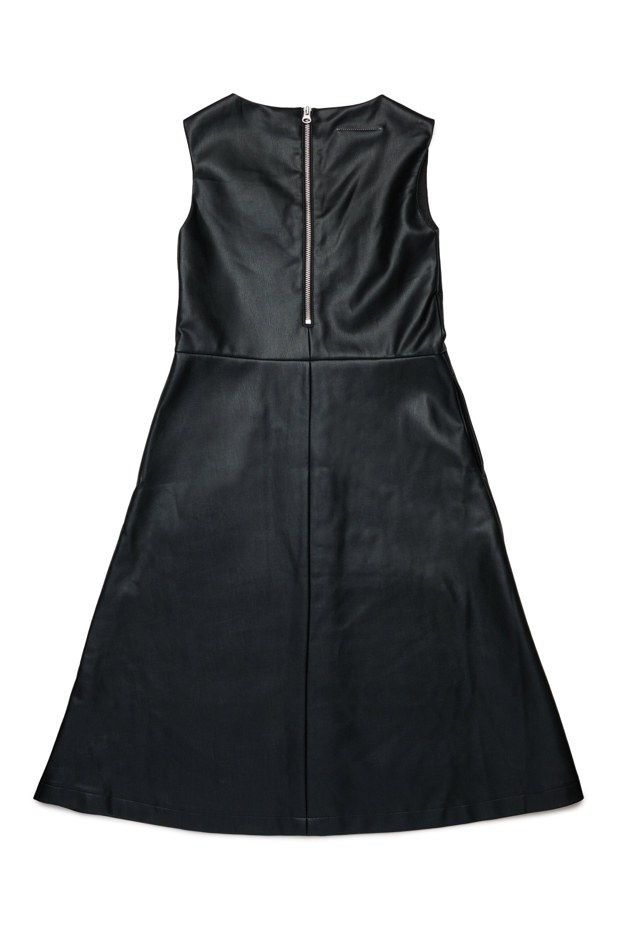 Vestido largo de tejido recubierto con cremallera