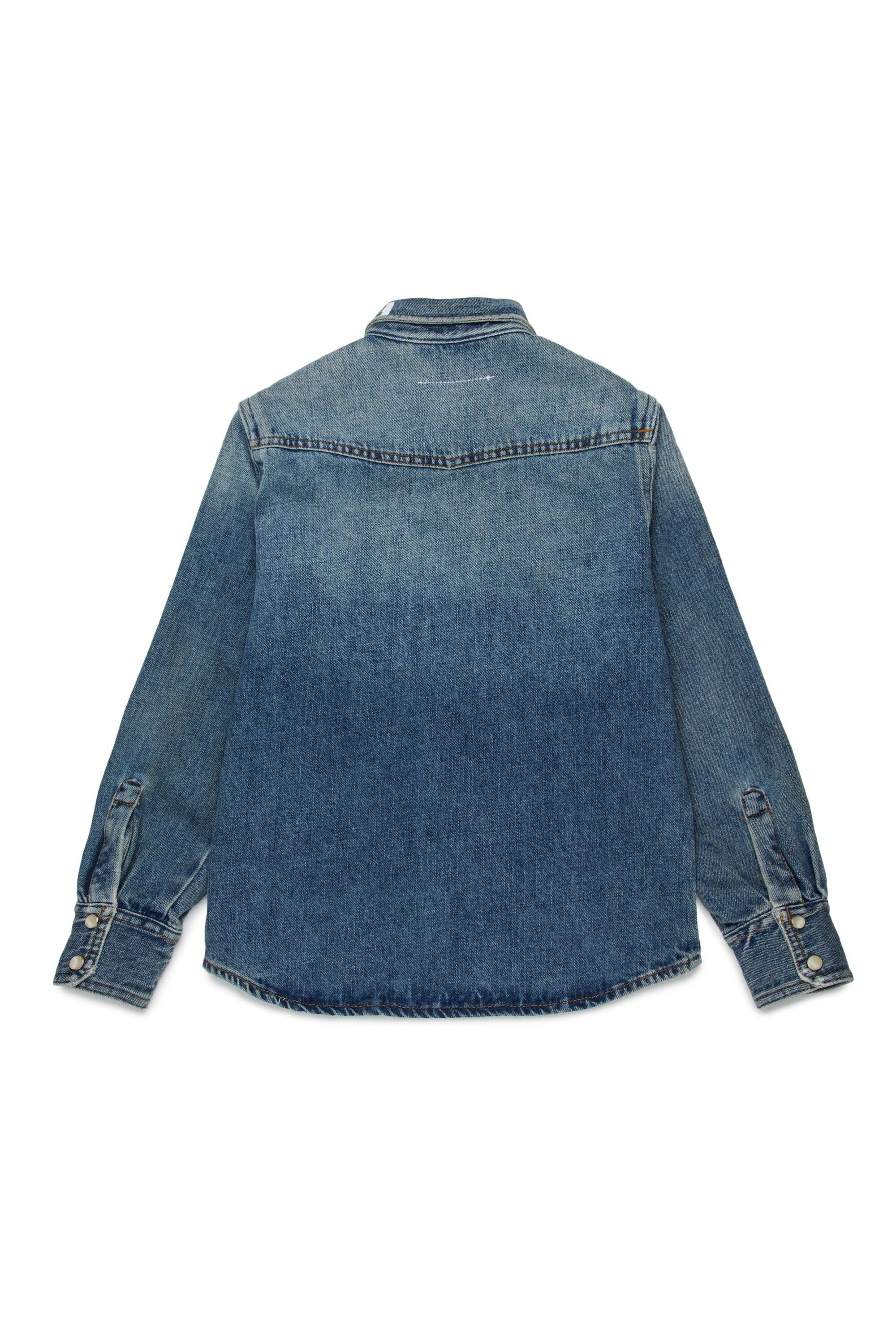 Denimhemd mit aufgedrucktem Logo