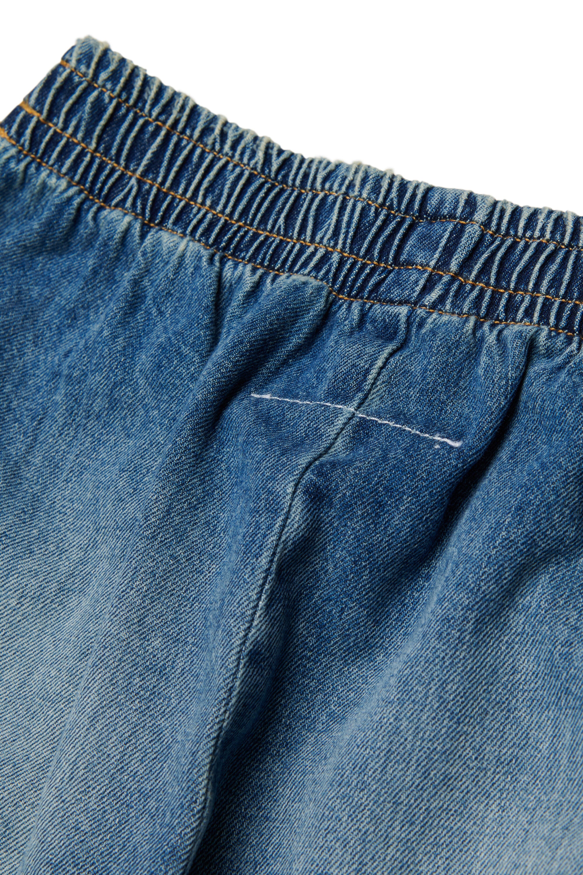 Shorts denim ampi con logo