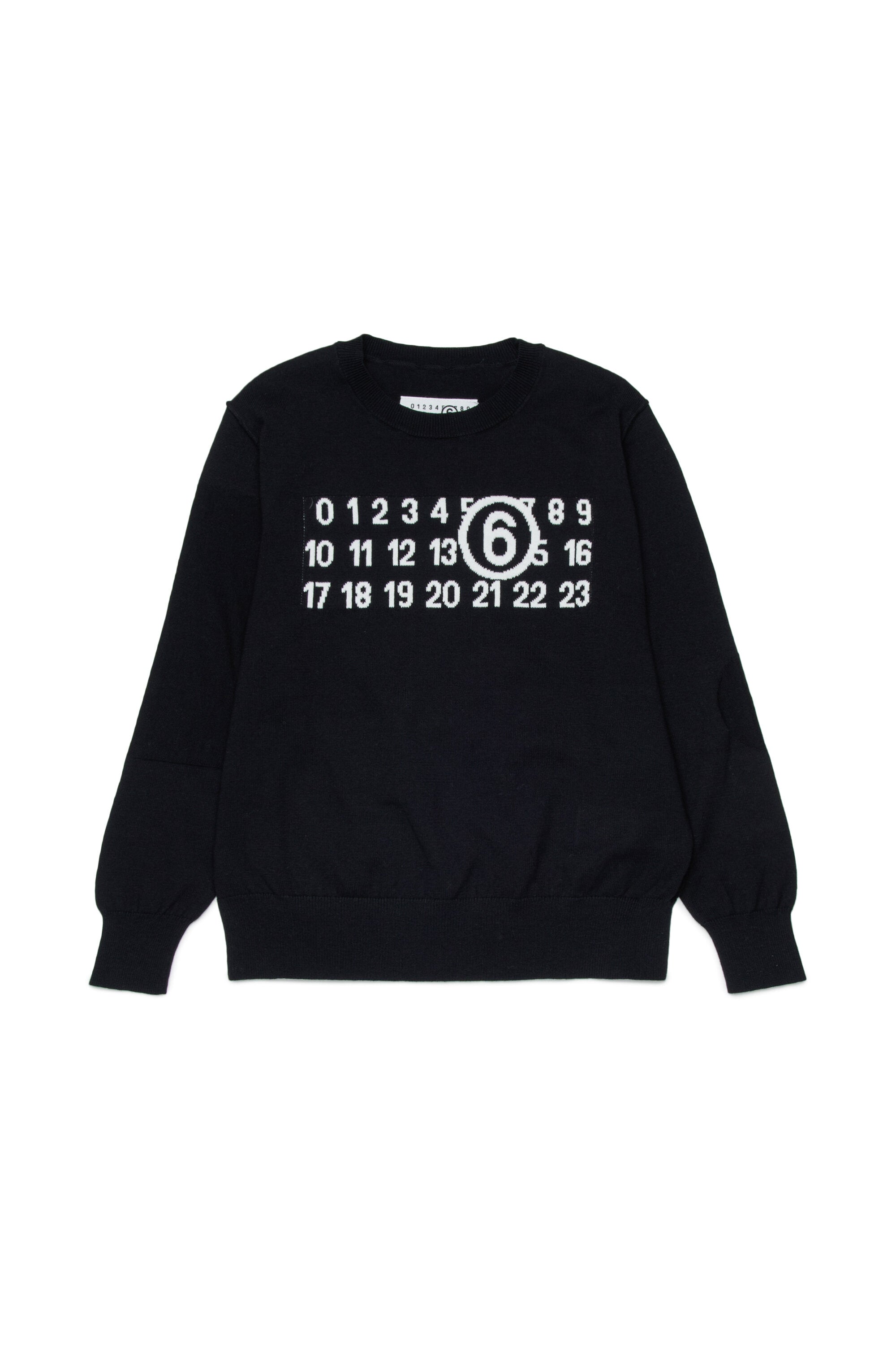 Crewneck pullover with numeric logo