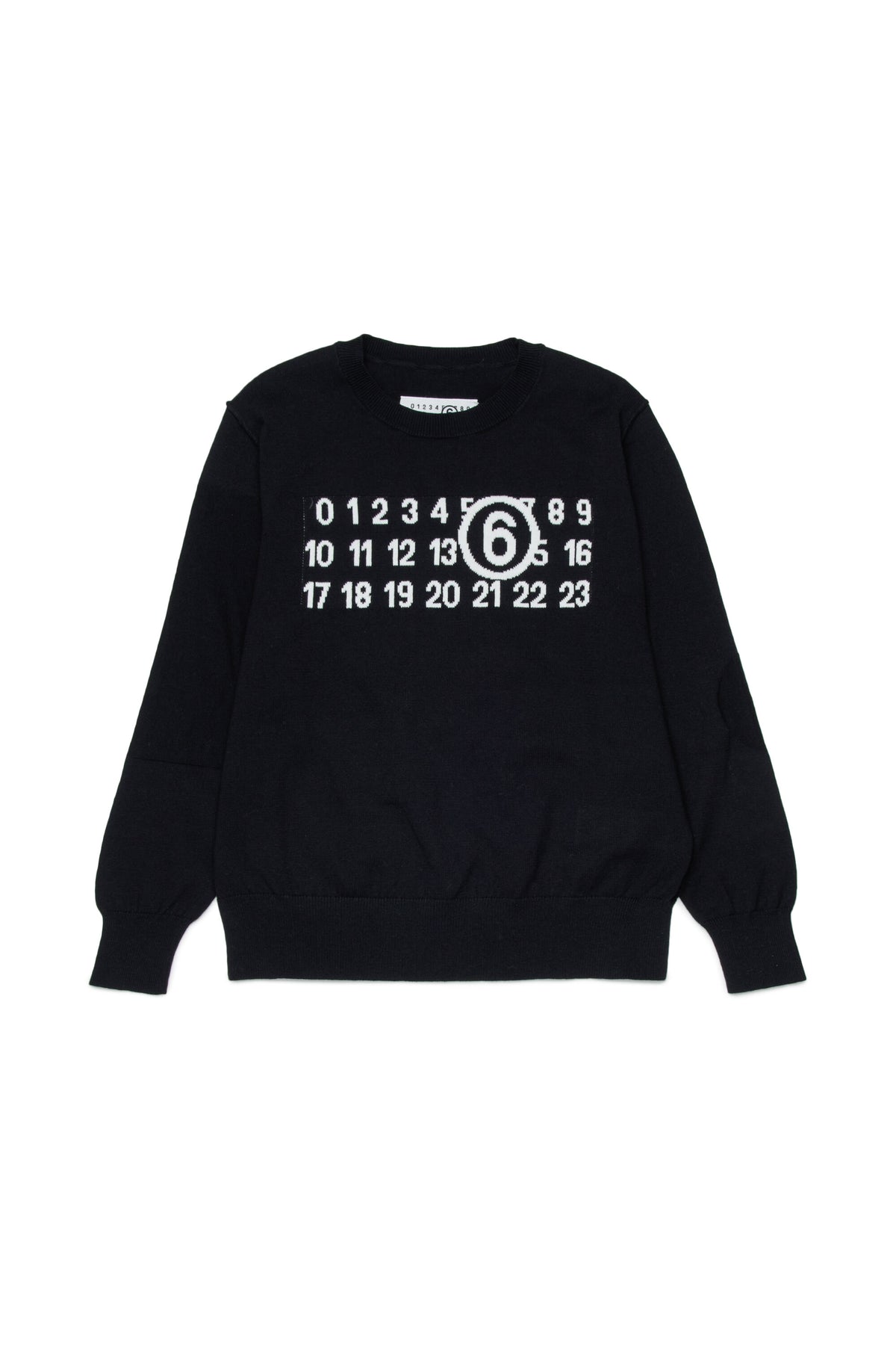 Rundhalsausschnitt-Pullover mit Zahlenlogo