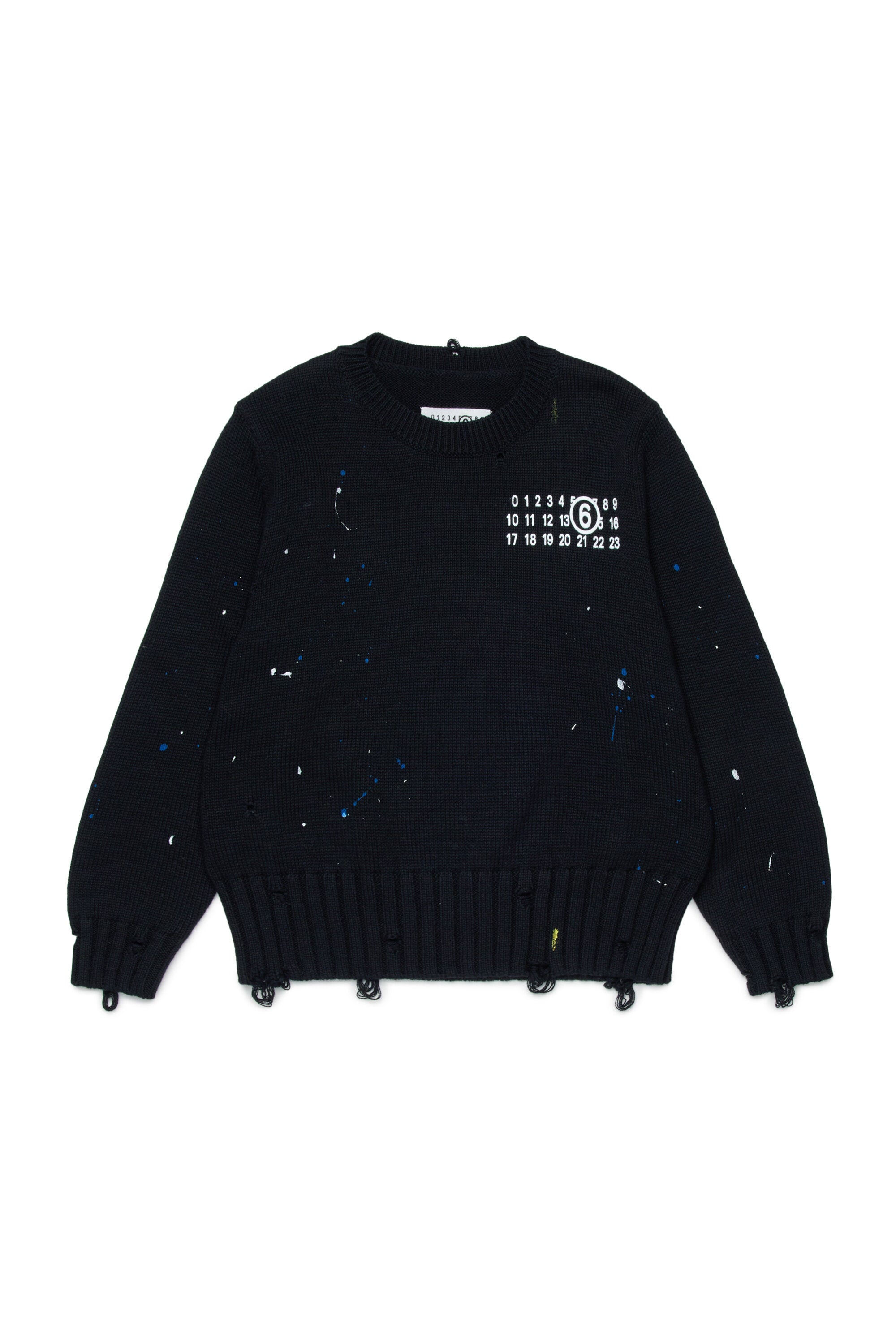 Rundhals-Pullover mit Logo