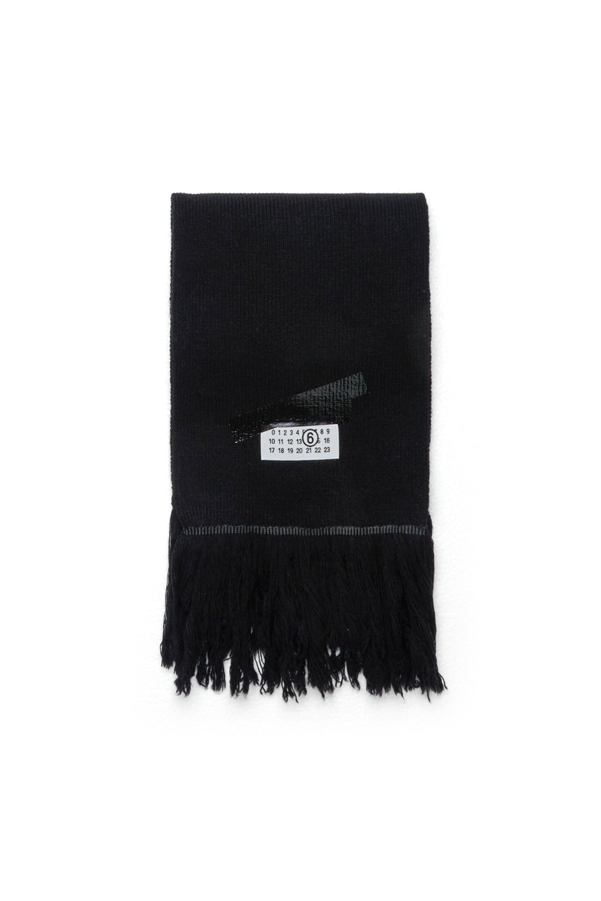 Scarf with logo and fringes