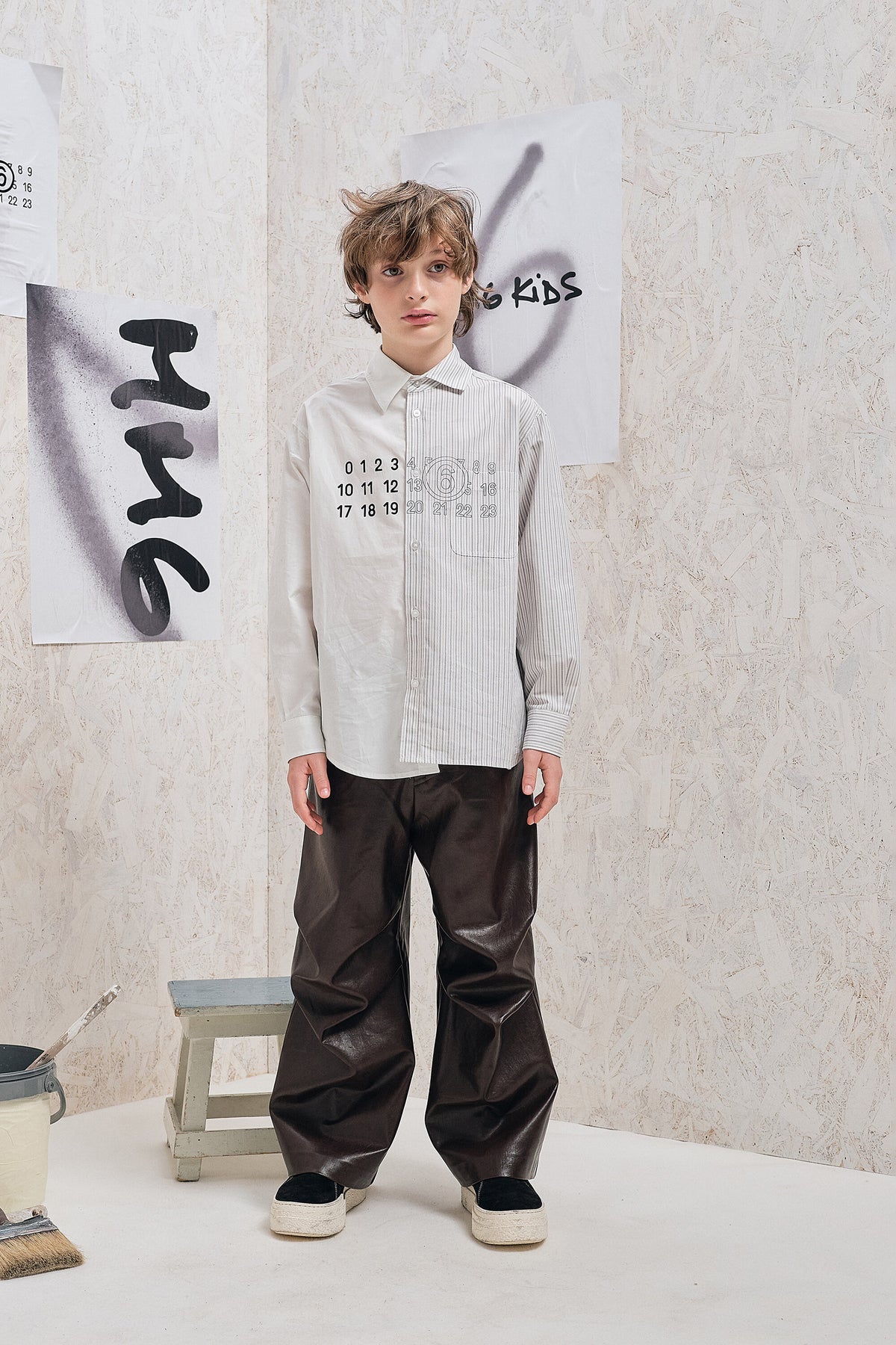 Camisa asimétrica con doble estampado