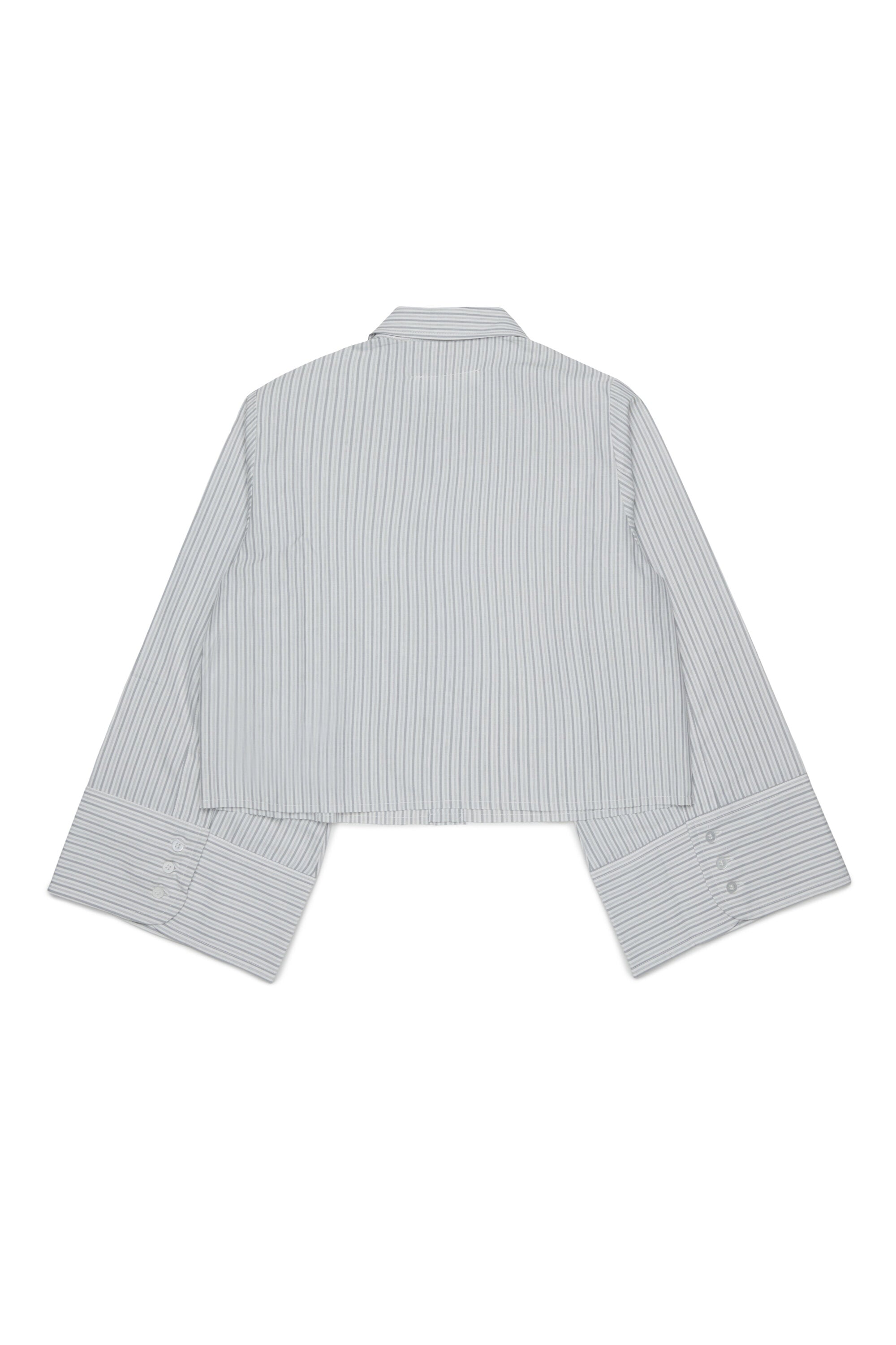 Chemise cropped à rayures avec logo