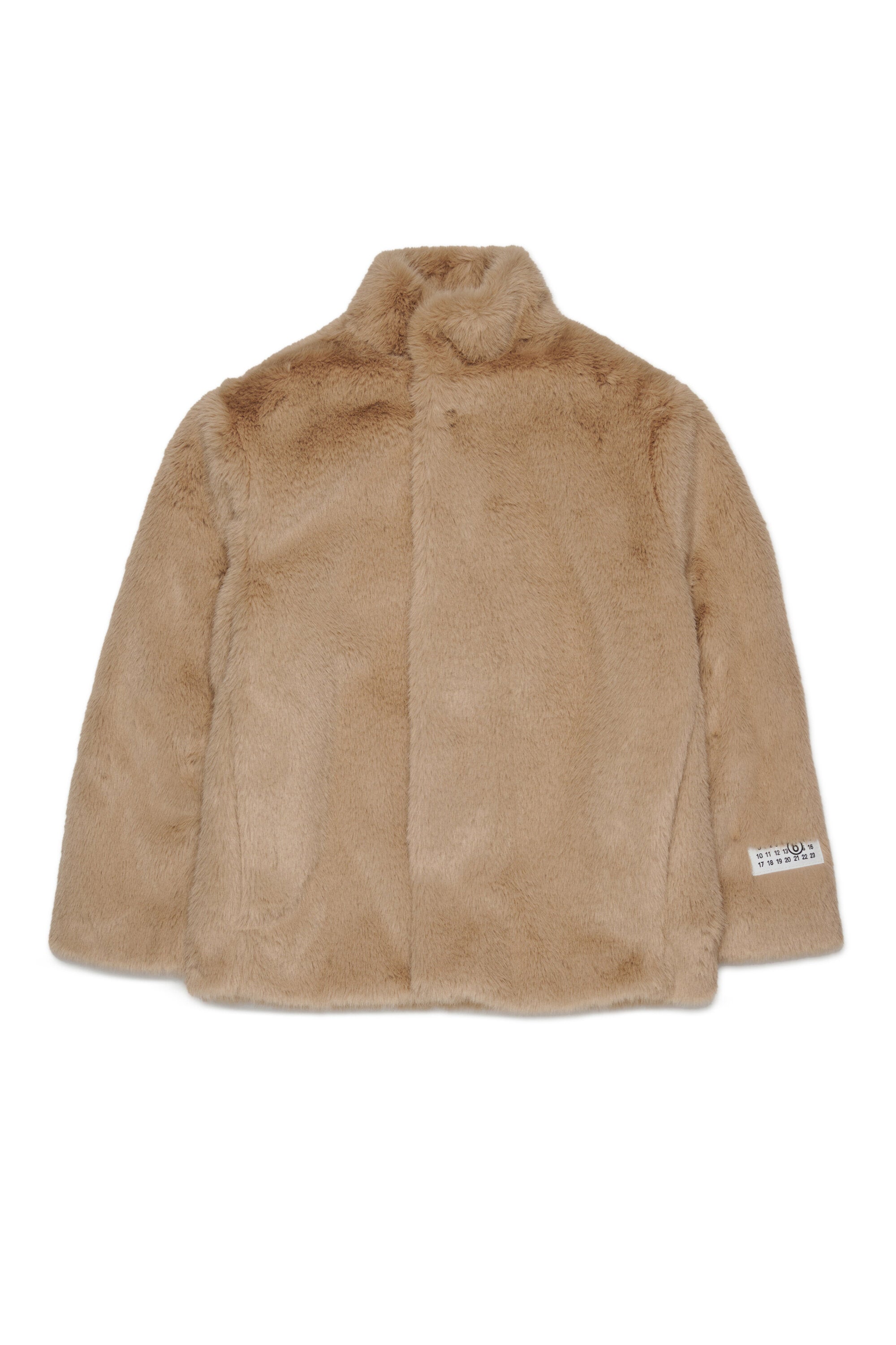 Veste en fausse fourrure avec logo
