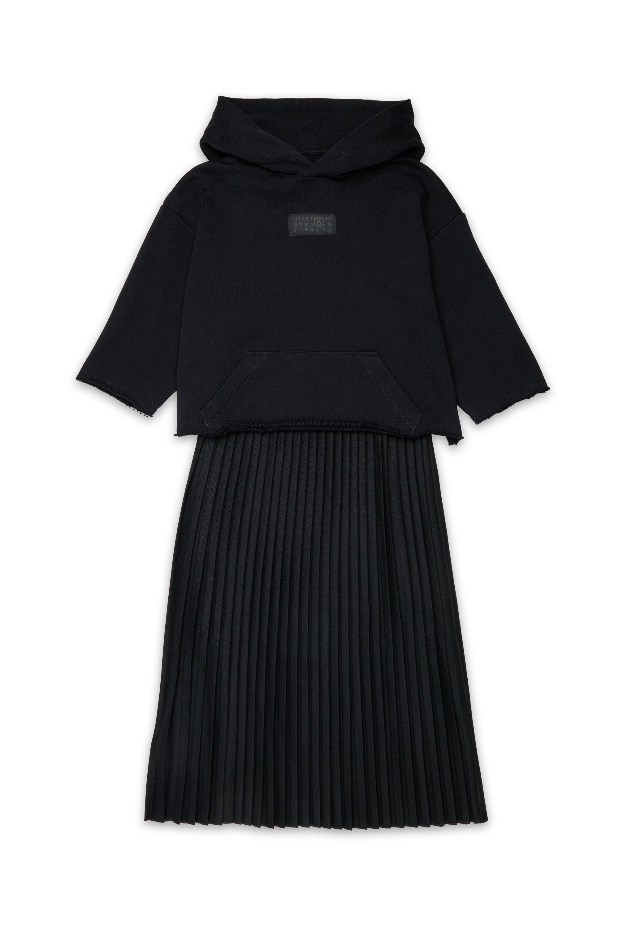 Layered dress with pleated skirt