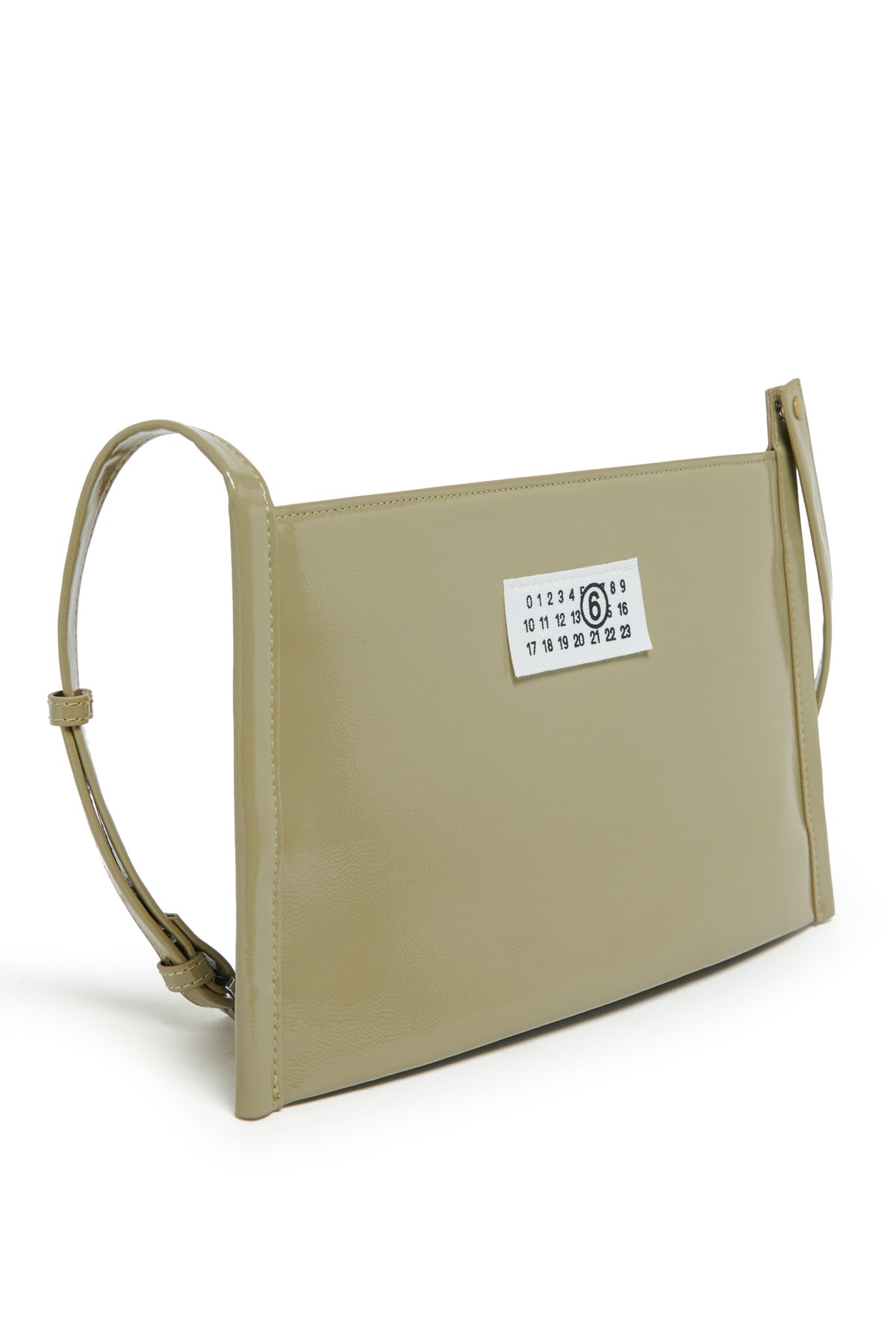 Glossy cross-body bag with logo