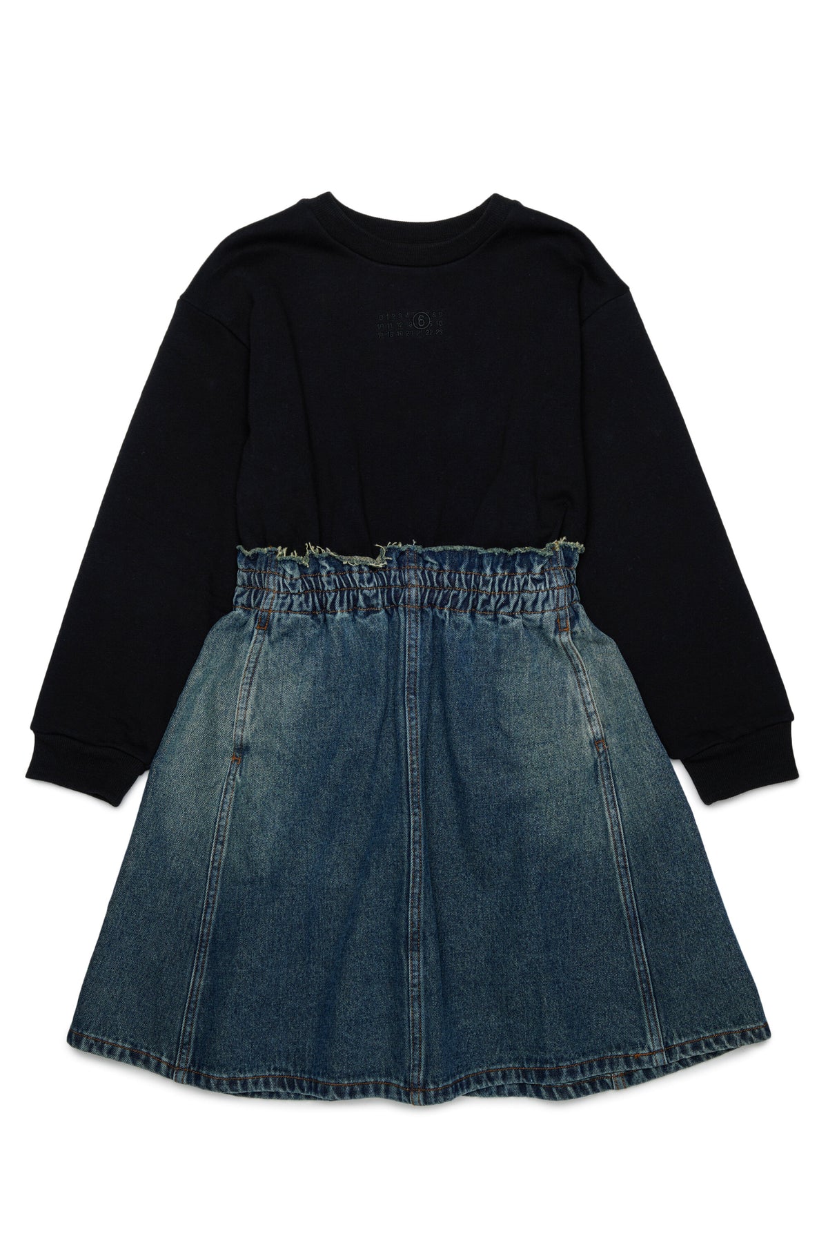 Robe en molleton et denim avec logo