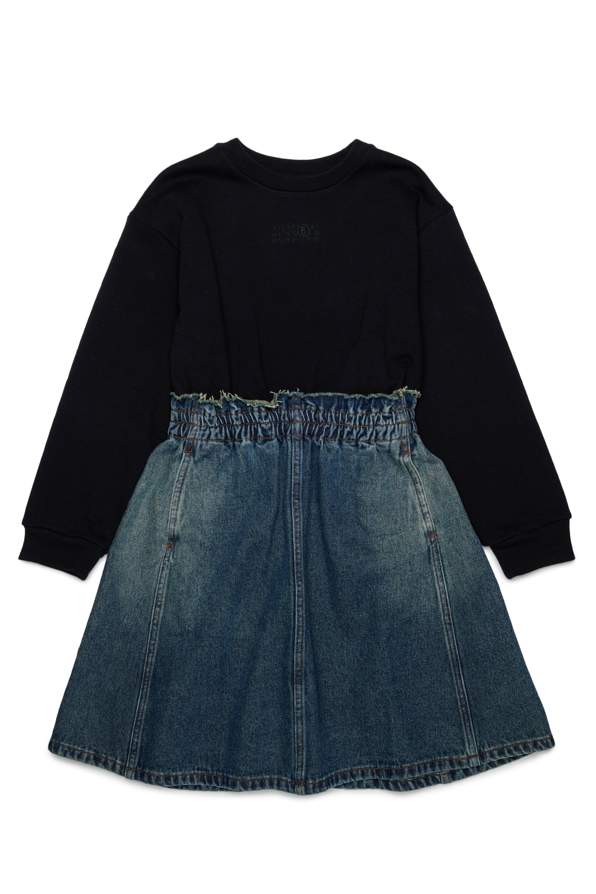 Abito in felpa e denim con logo