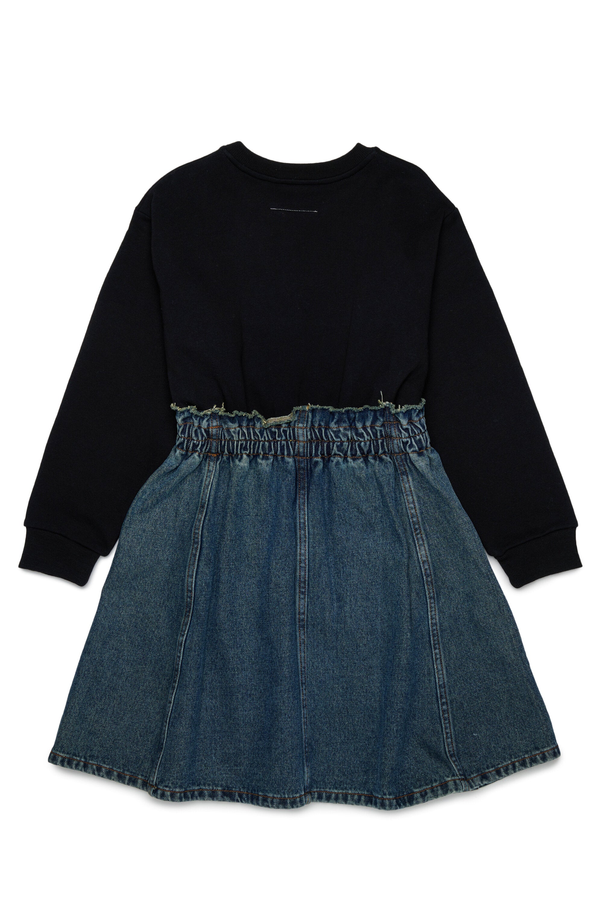 Abito in felpa e denim con logo