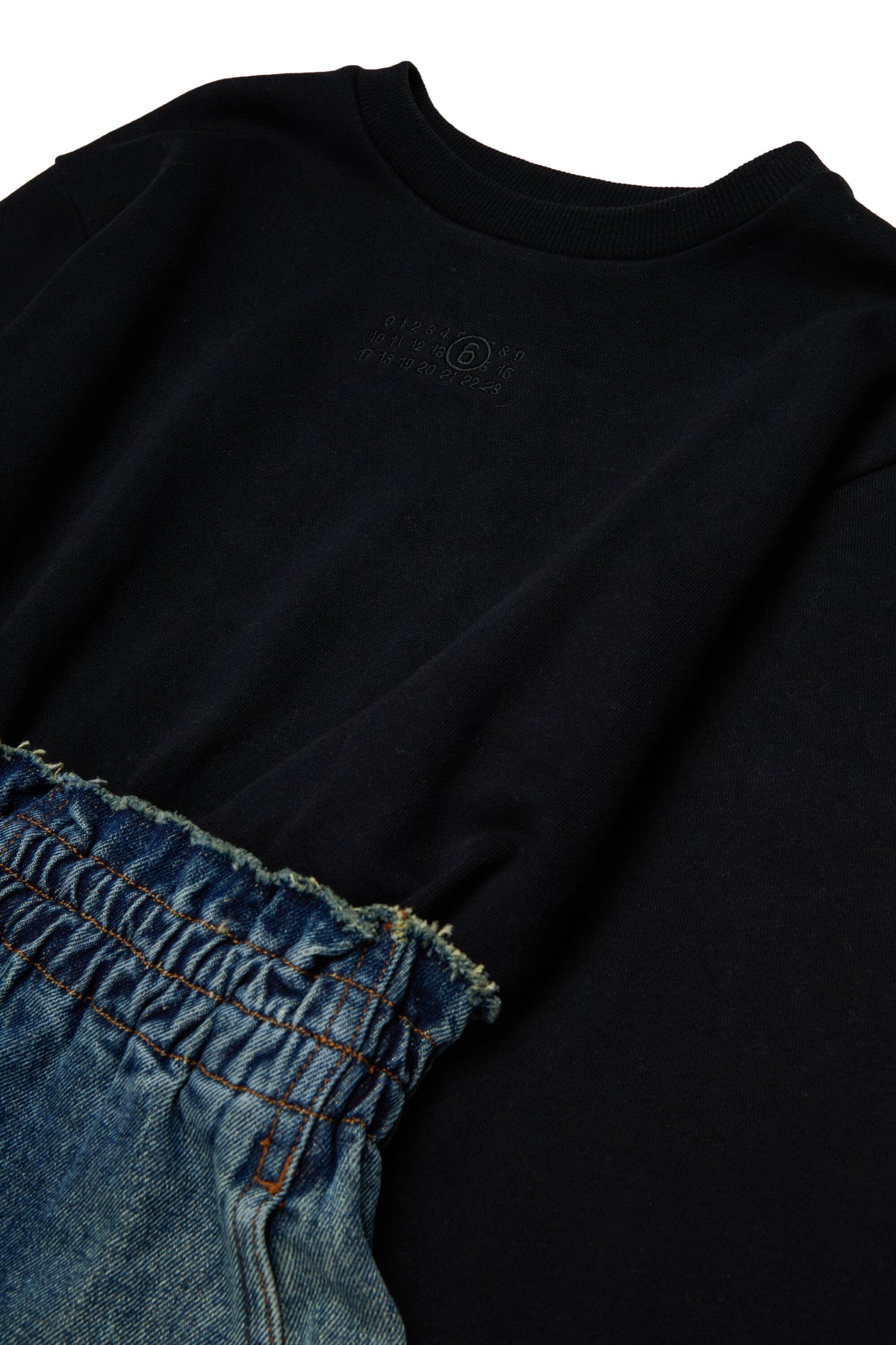 Robe en molleton et denim avec logo