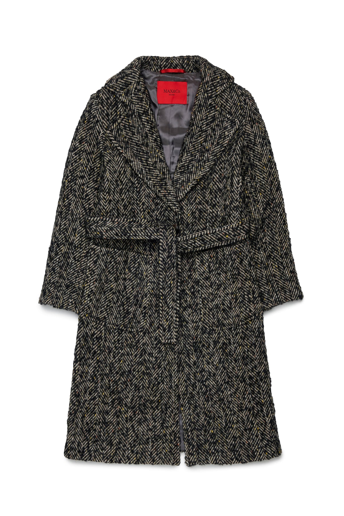 Cappotto con motivo a spina di pesce