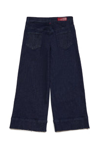 Wide fit dark blue jeans