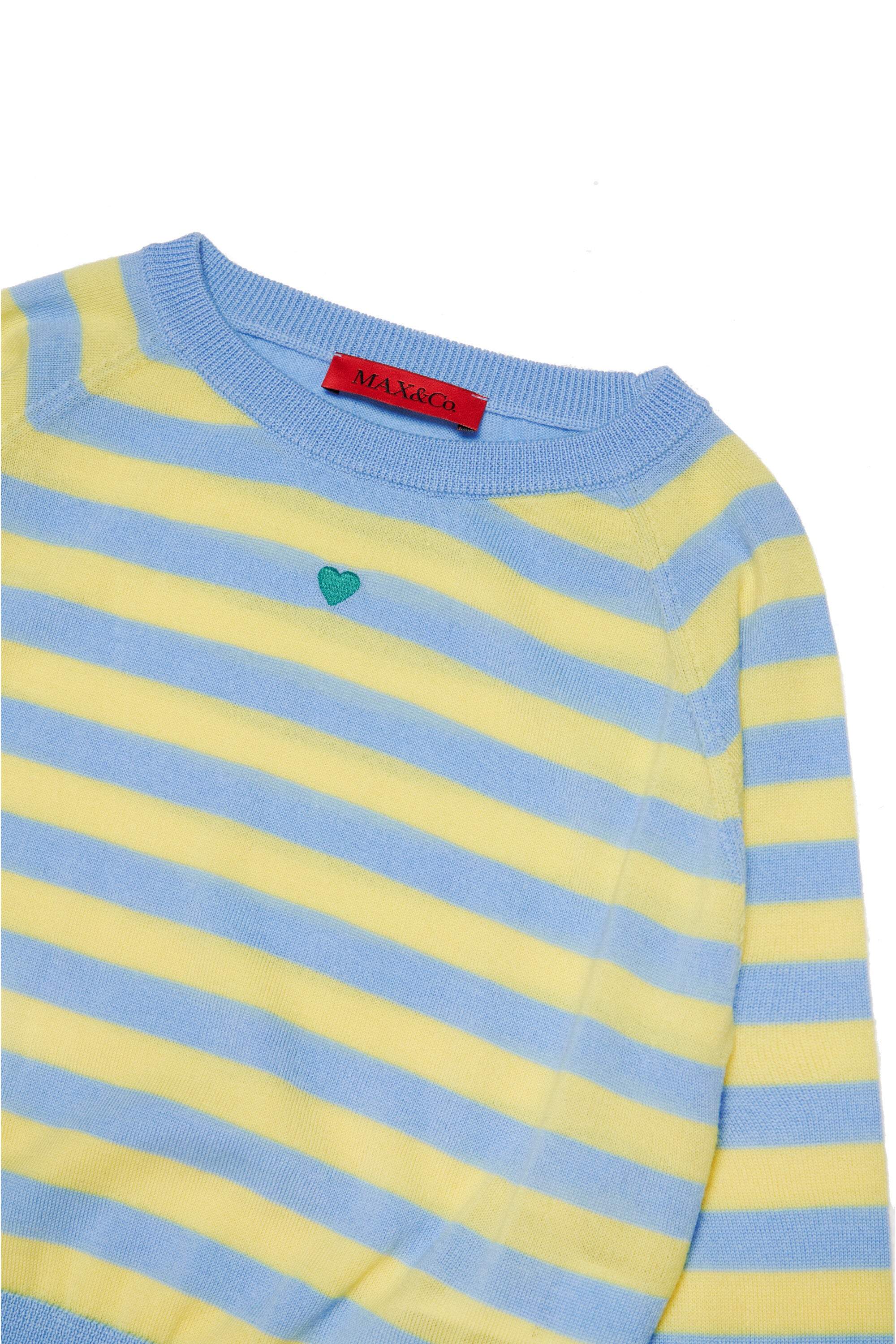 Wool crew-neck pullover with stripes