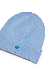 Wool beanie with heart