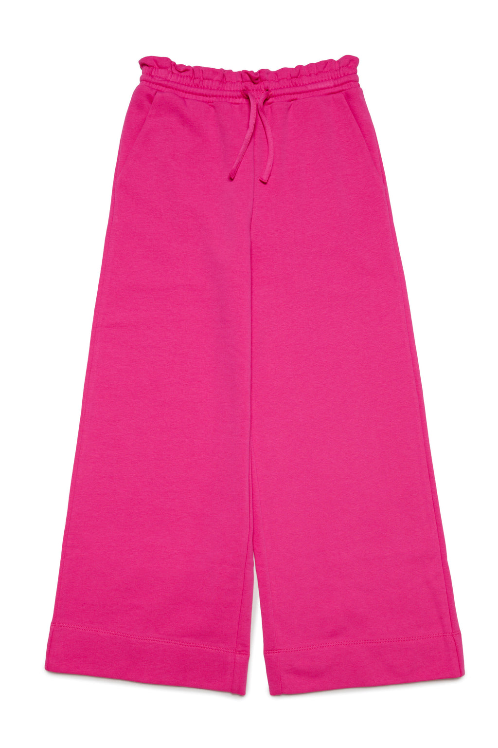 Fleece pants with gathered waistband