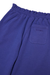 Fleece pants with gathered waistband