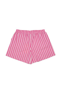 Striped poplin bermuda shorts