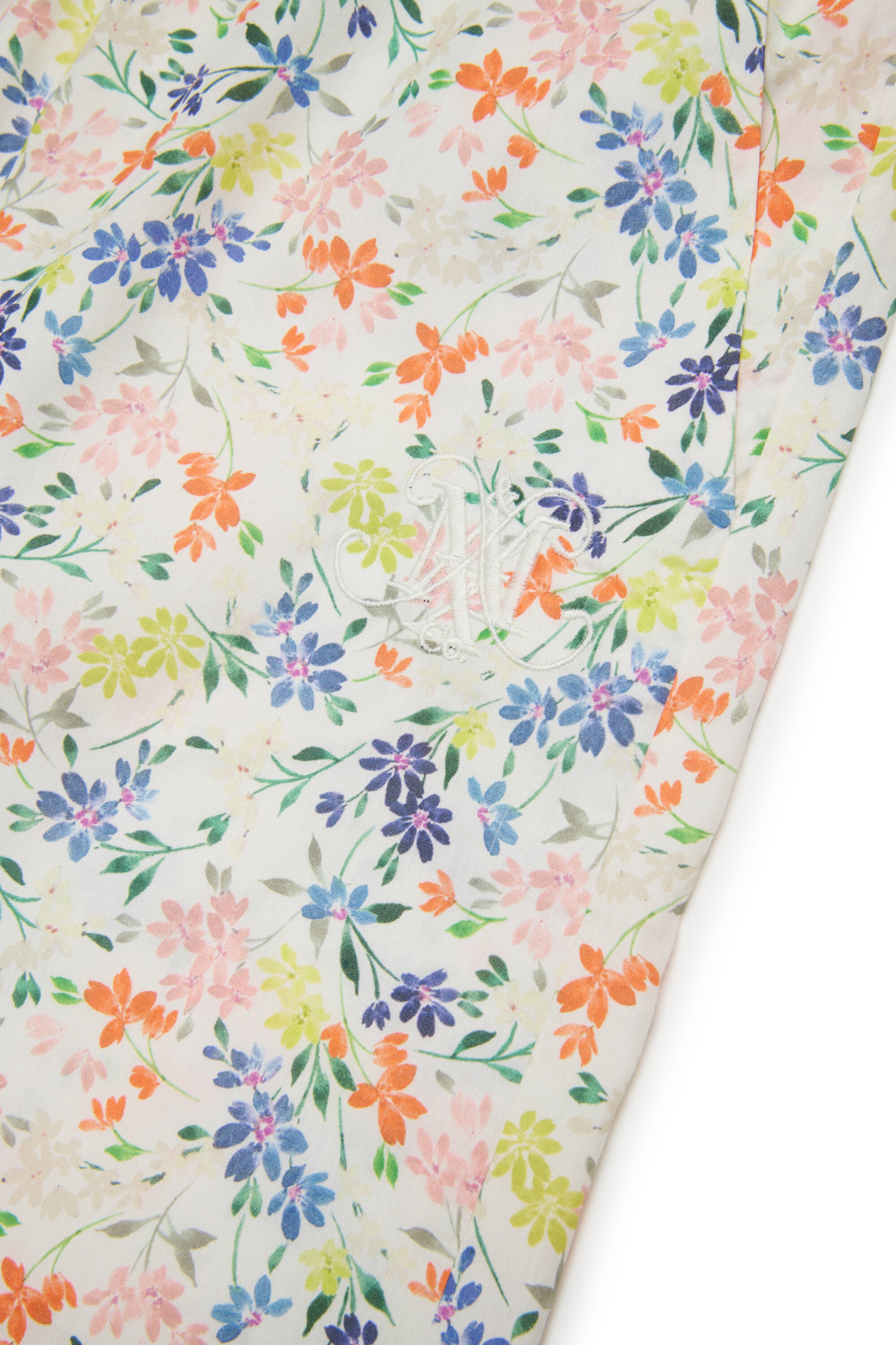 Pantalones anchos de popelín con estampado floral