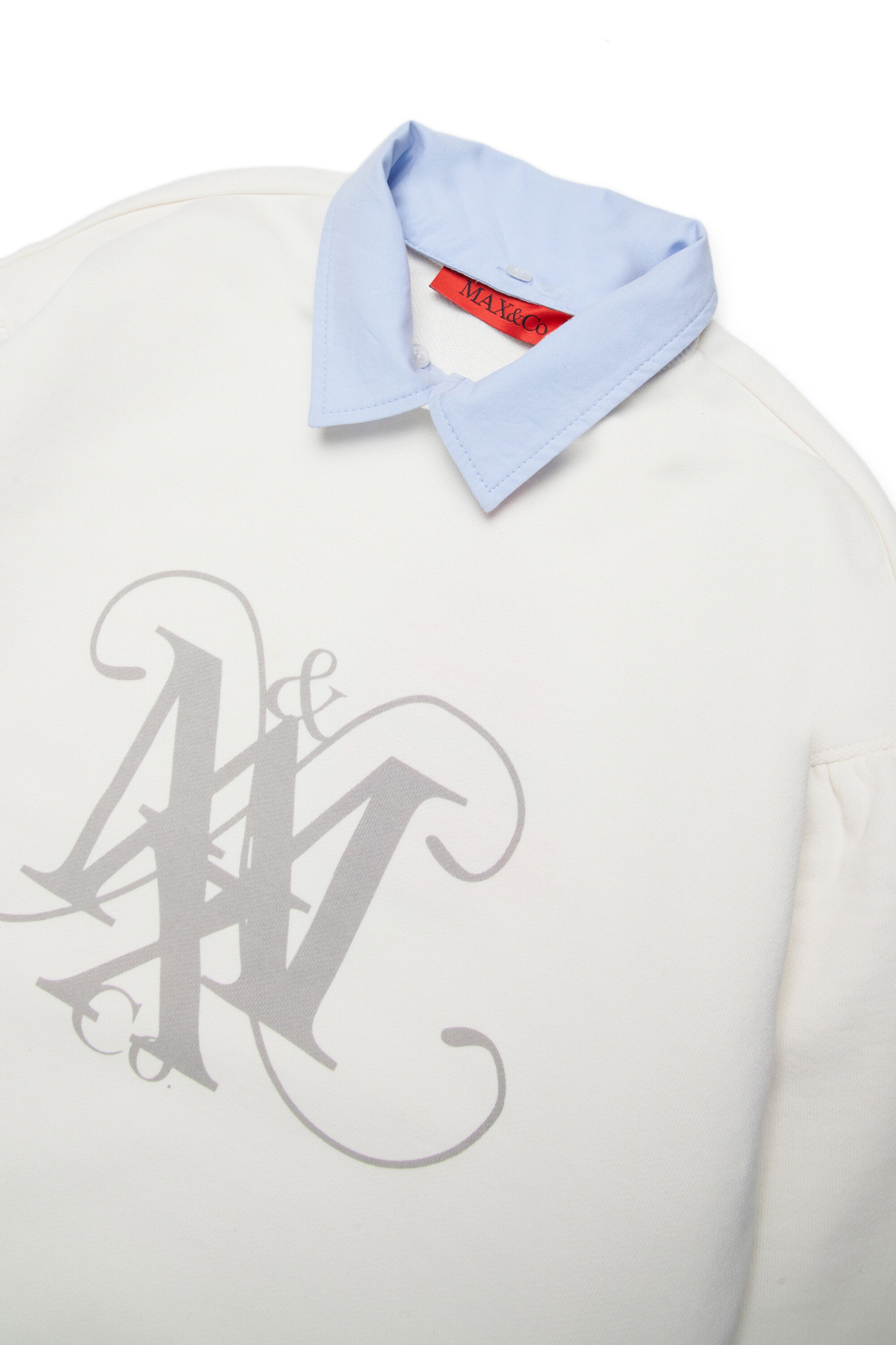 Sweatshirt mit Rundhalsausschnitt, Kragen und Emblem