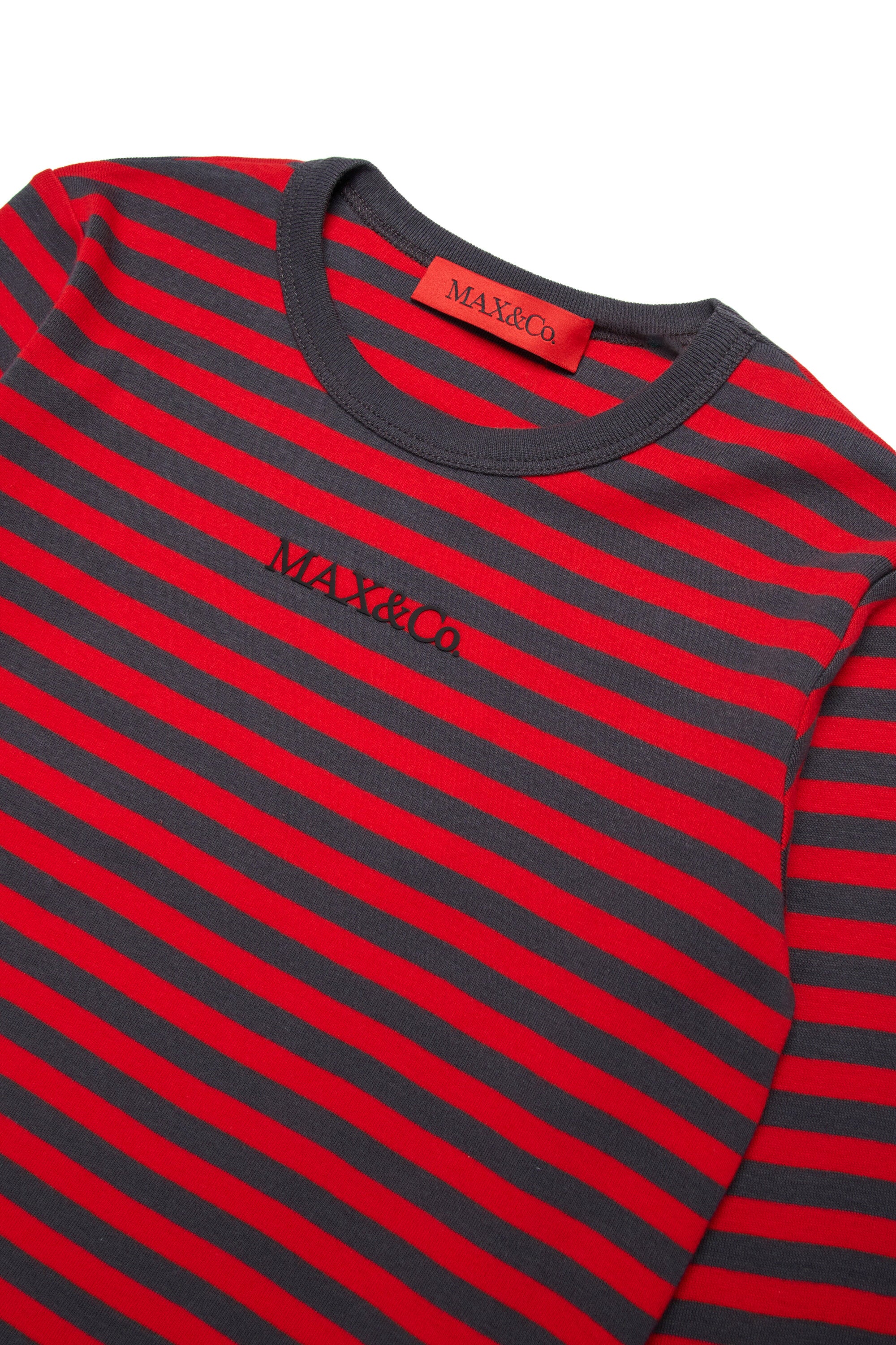 Camiseta de manga larga en microcostina a rayas