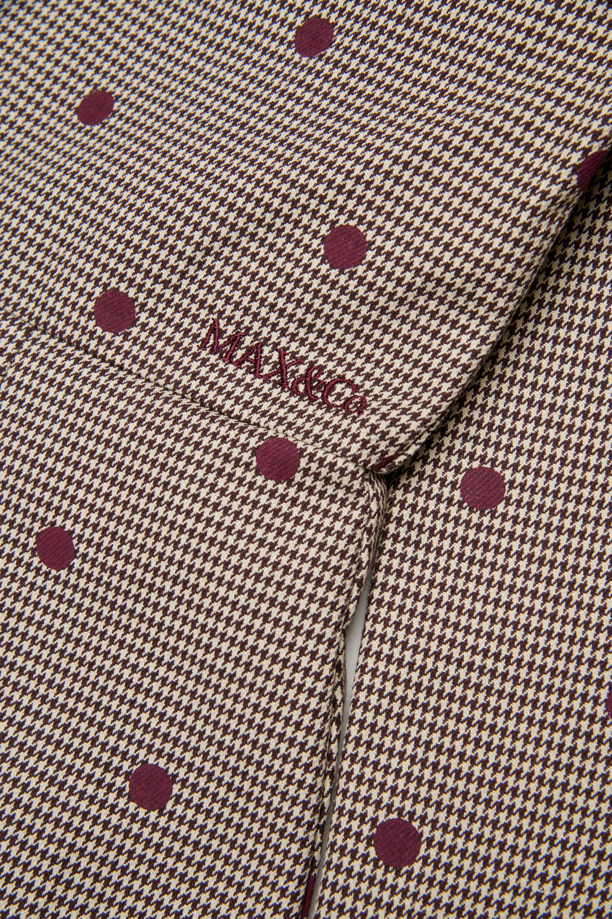 Kurzes Kleid mit Hahnentrittmuster und Polka Dot