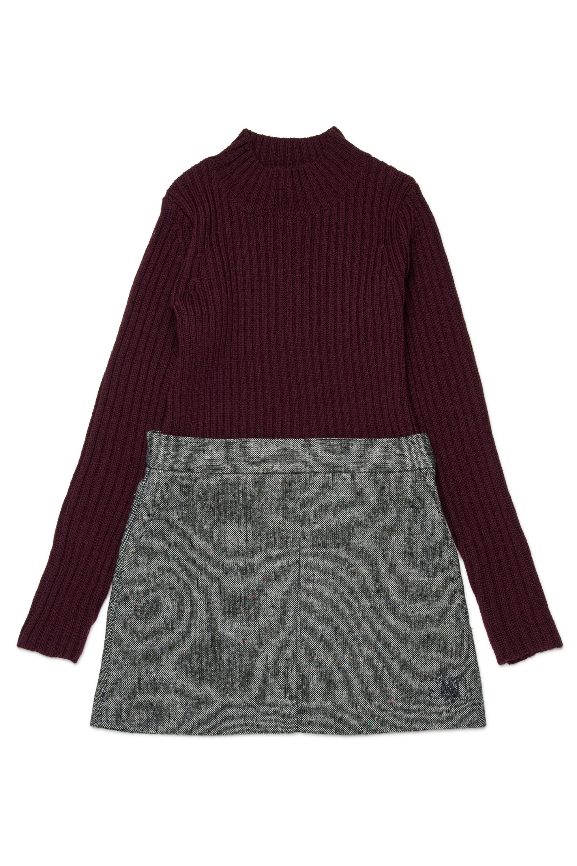 Minivestido de punto y tweed