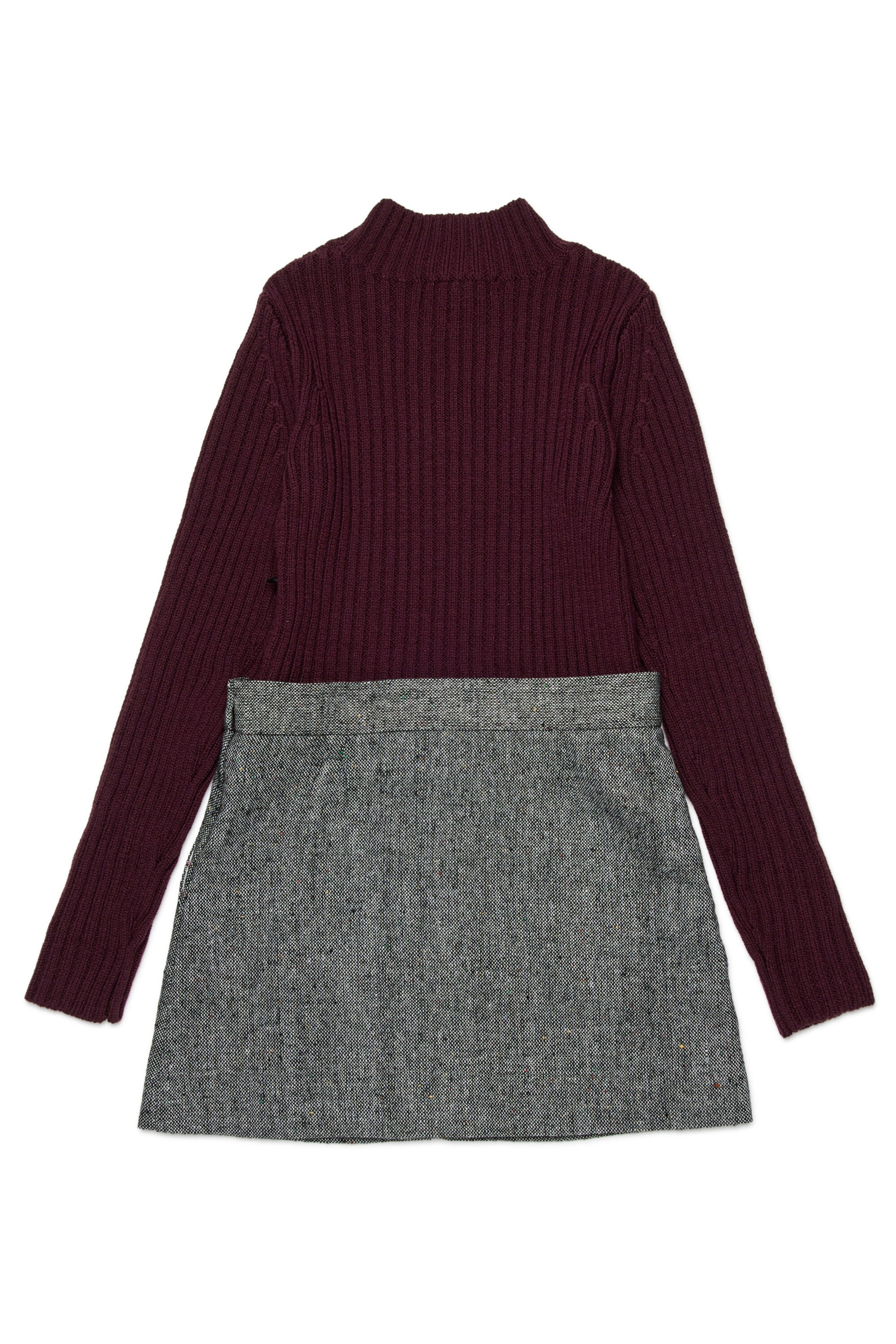 Minivestido de punto y tweed