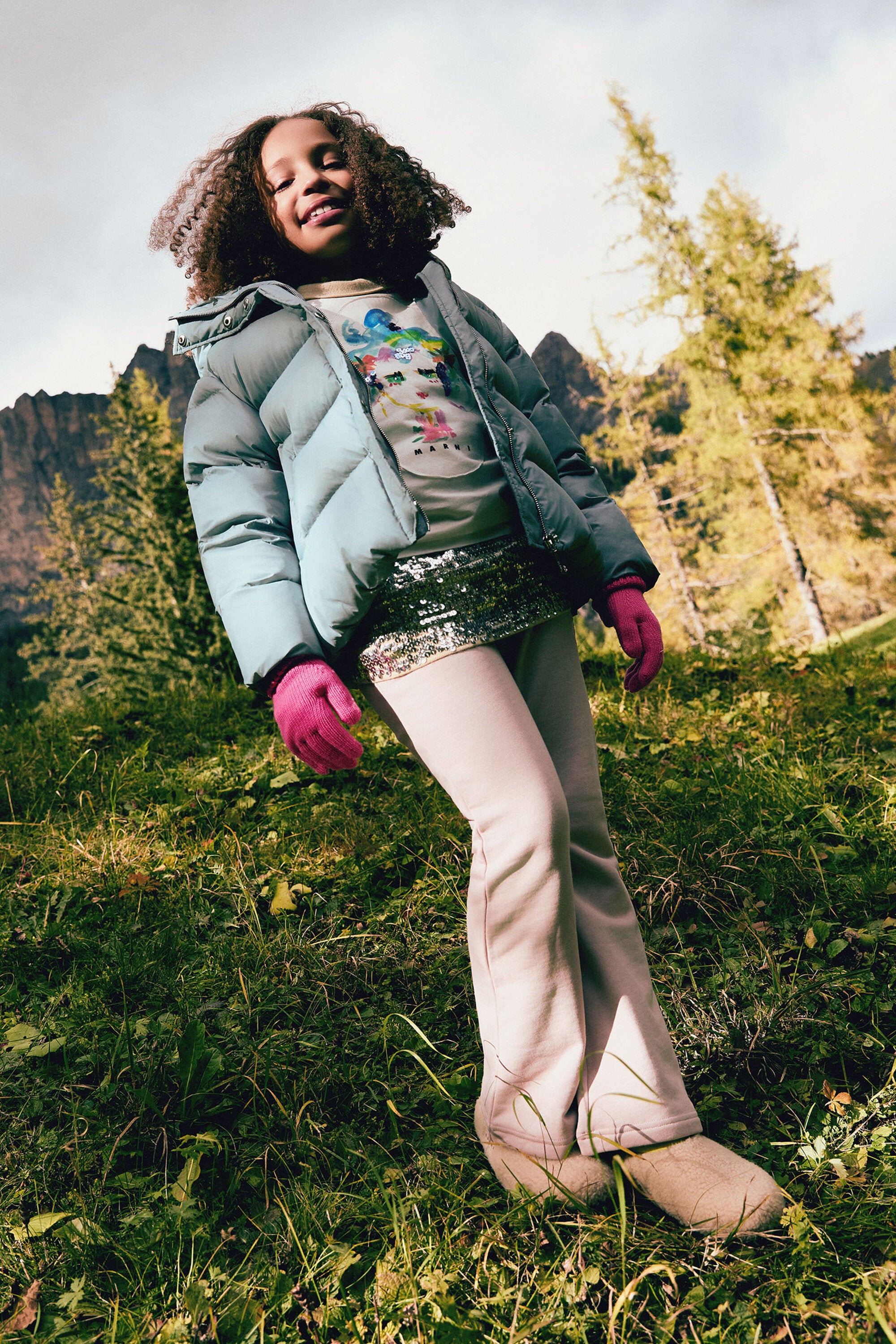 Short padded jacket with hood