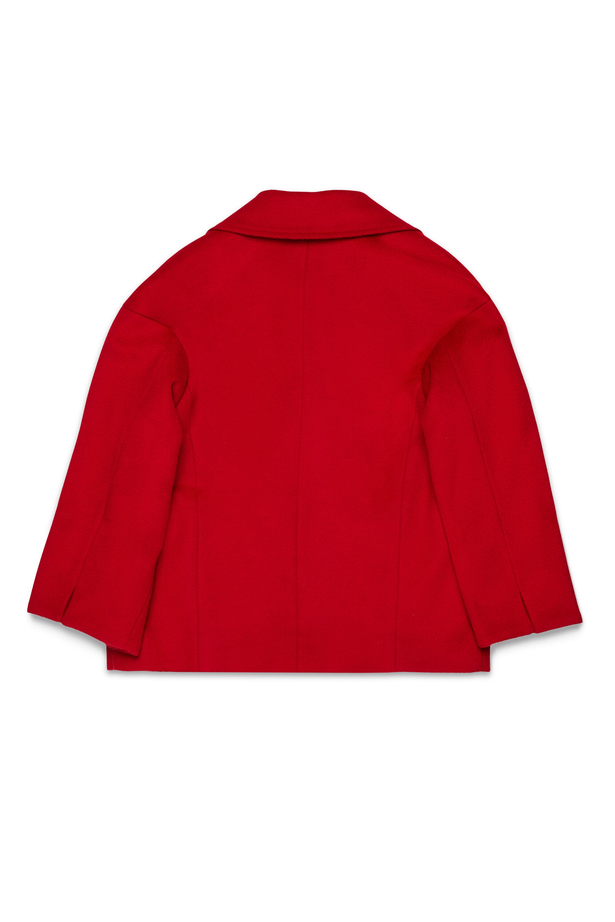 Shaved wool double-breasted caban coat