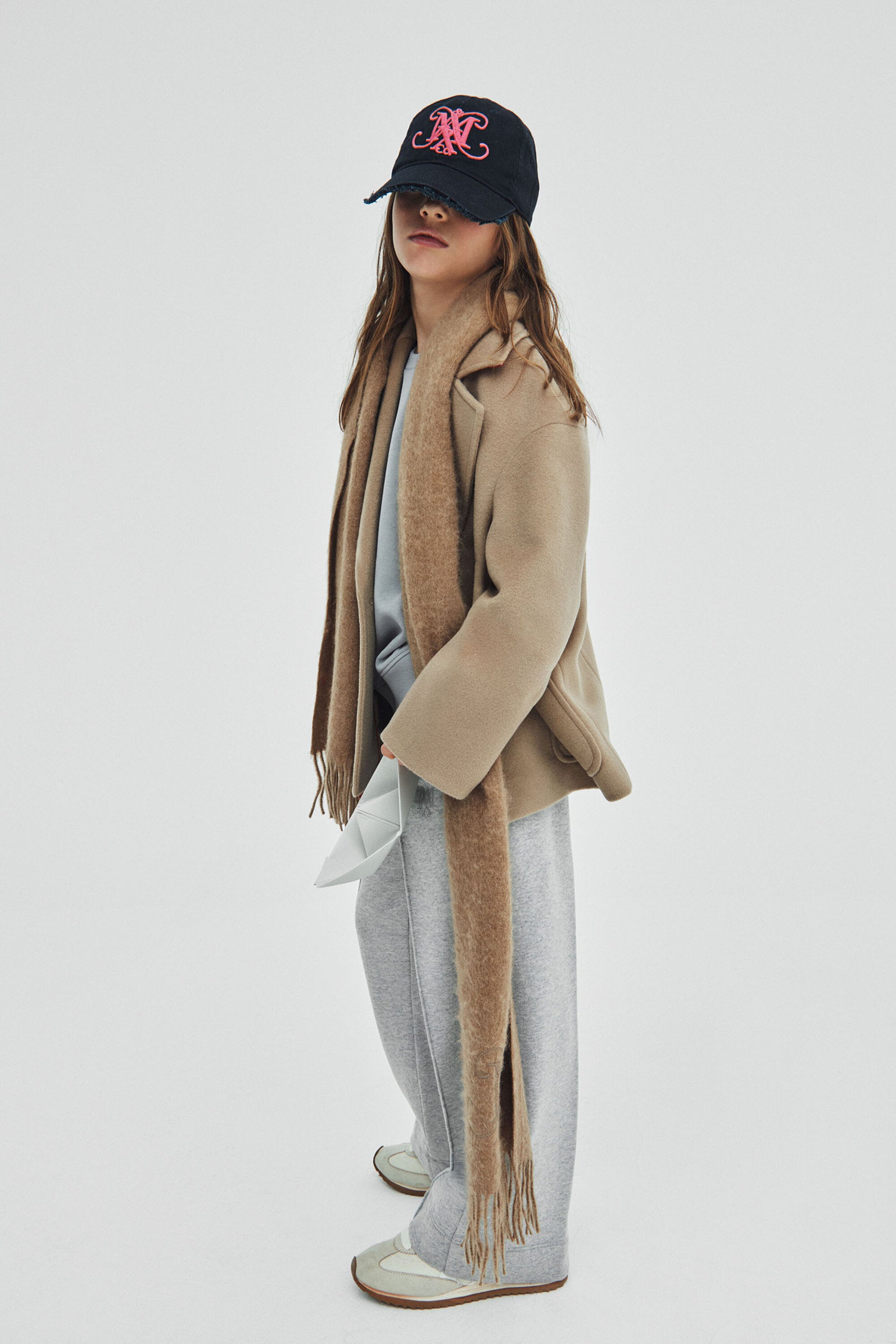 Cappotto caban doppiopetto in lana rasata