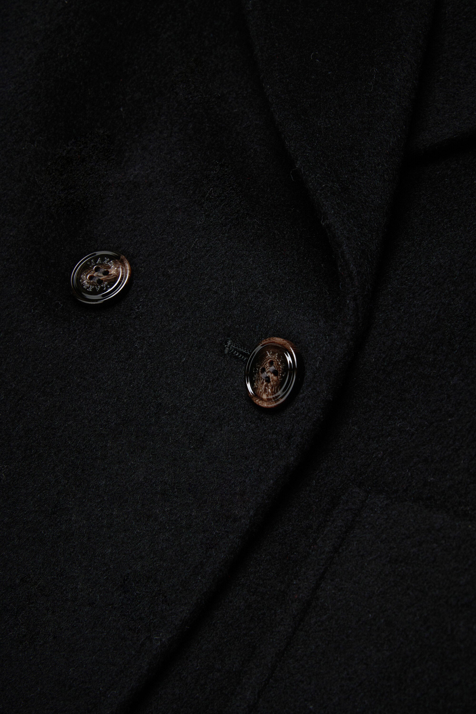 Manteau caban en laine rasée à double boutonnage