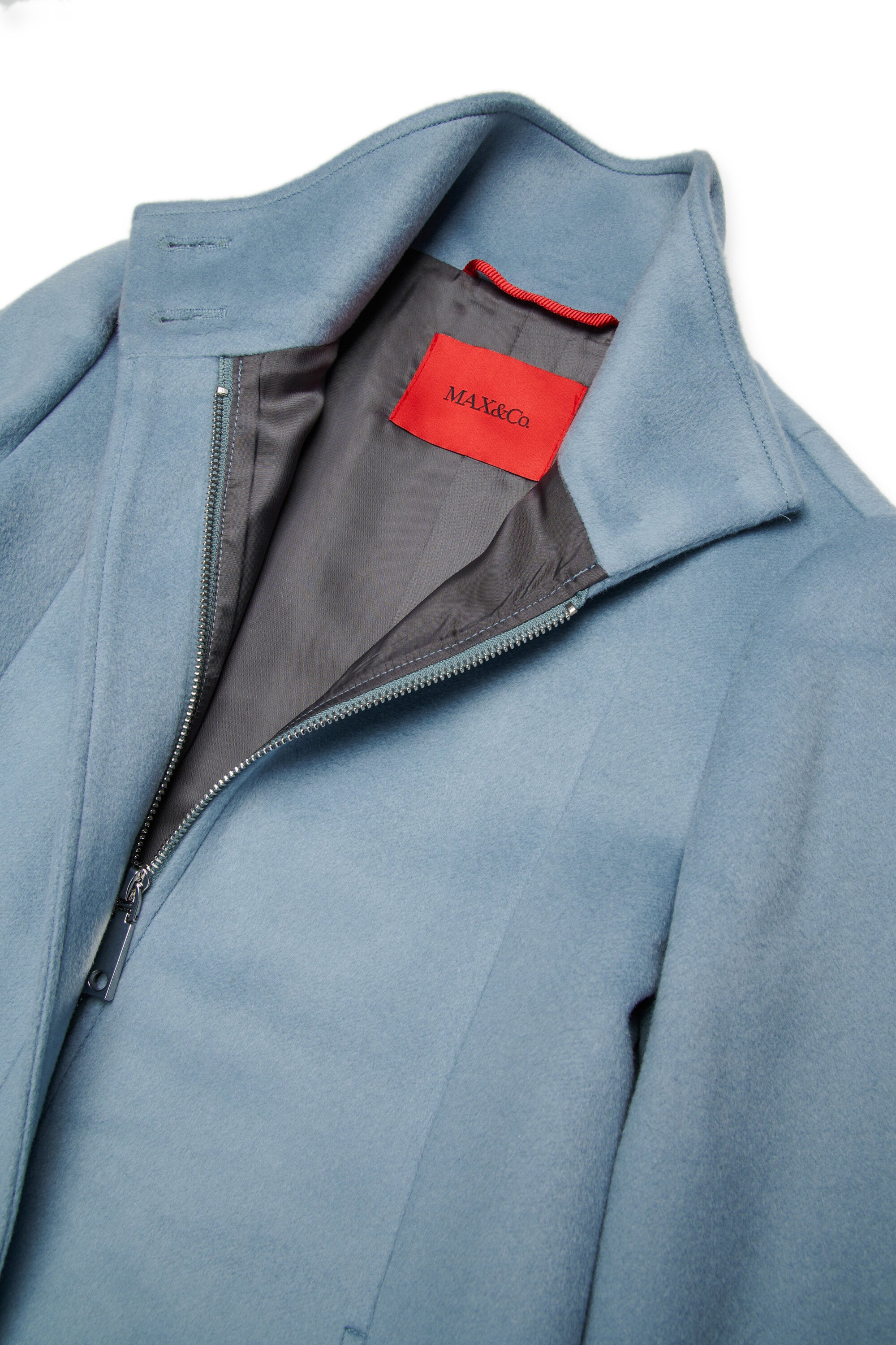 A-shape wool-blend long coat