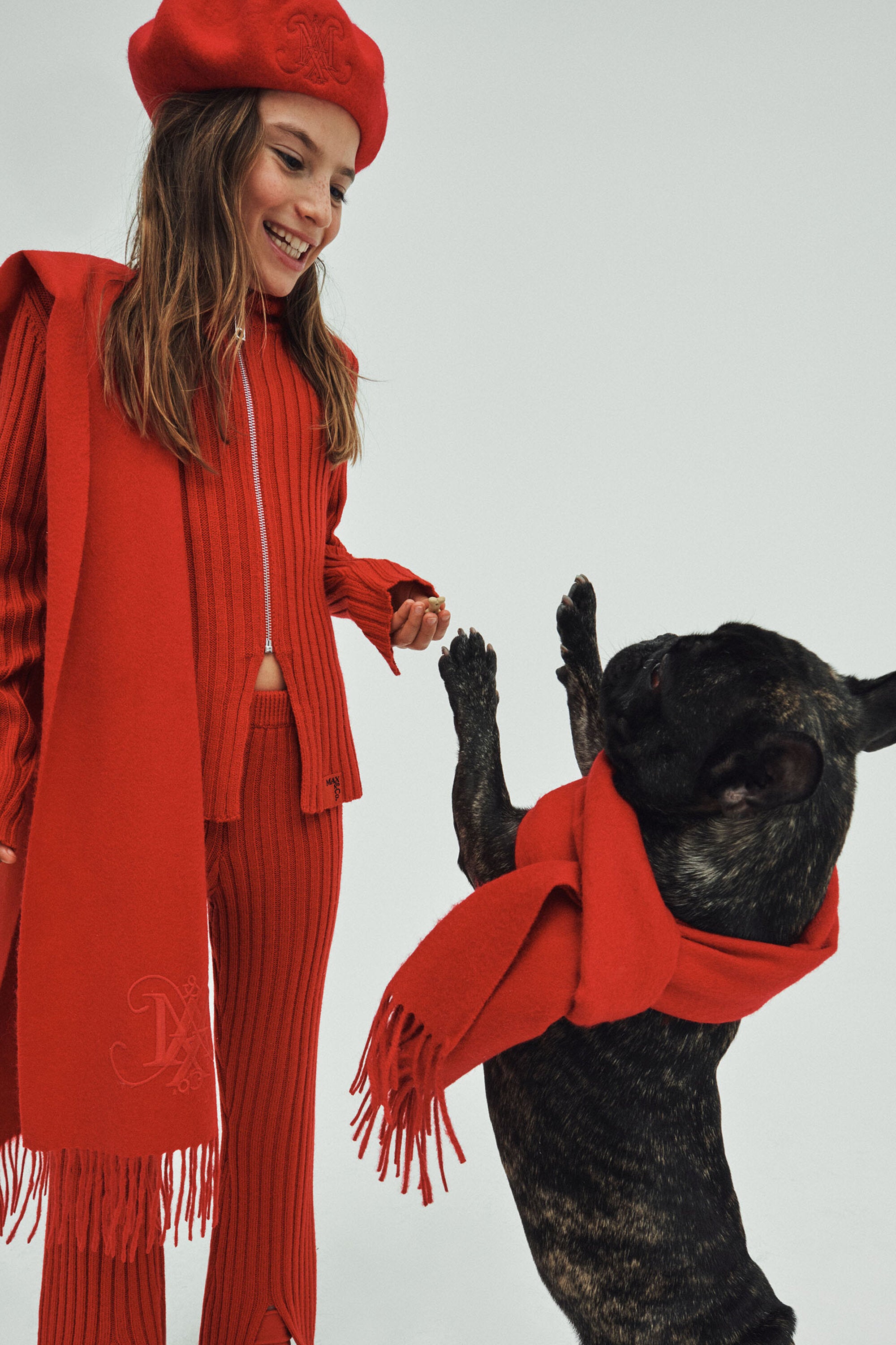 Cardigan à col roulé en laine mélangée côtelée