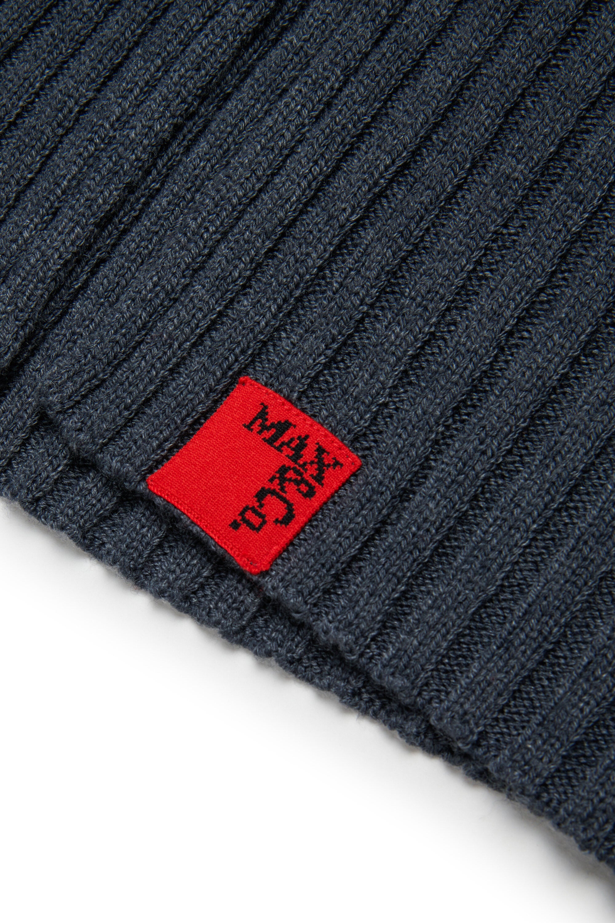 Ribbed wool blend turtleneck cardigan