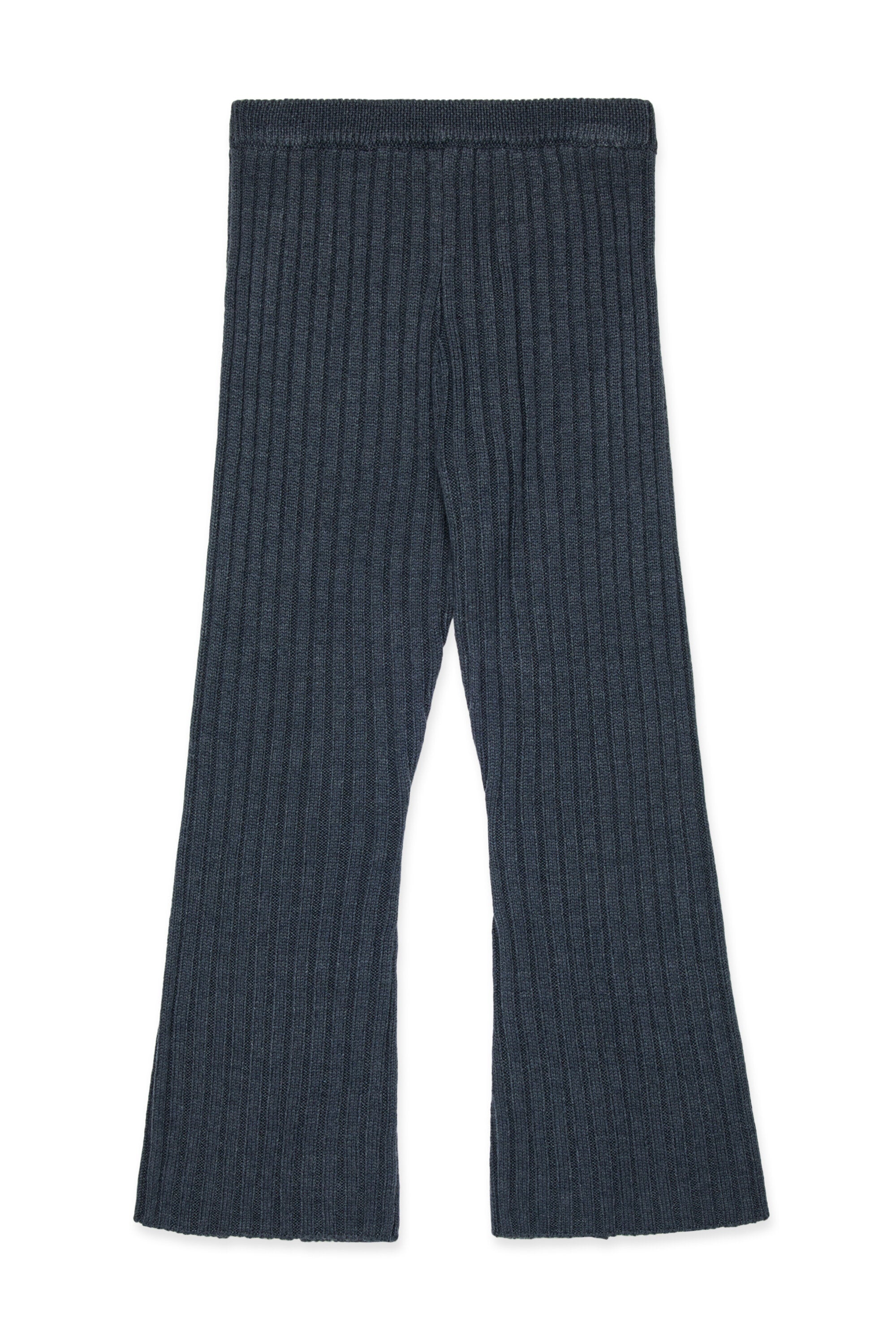 Ribbed wool blend knit pants