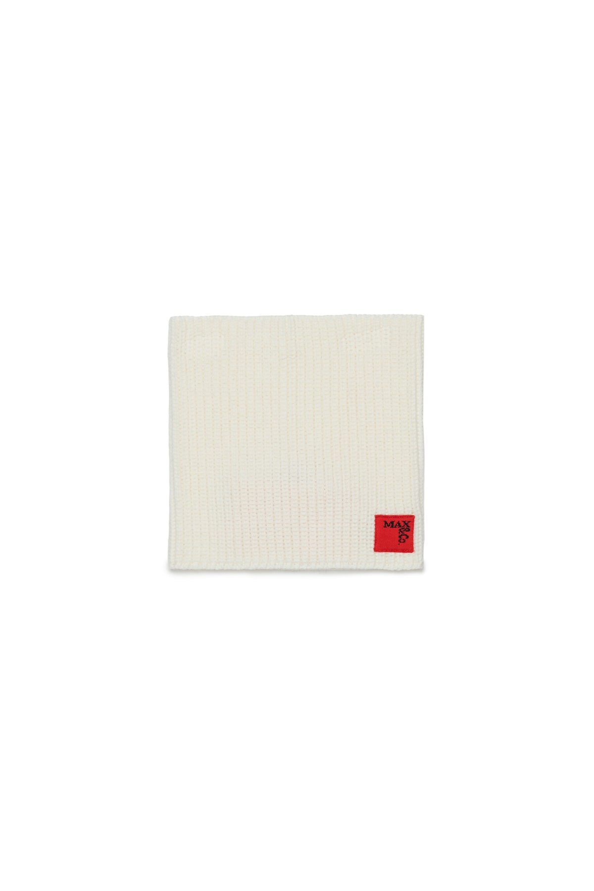 Wool-blend knit collar with patch