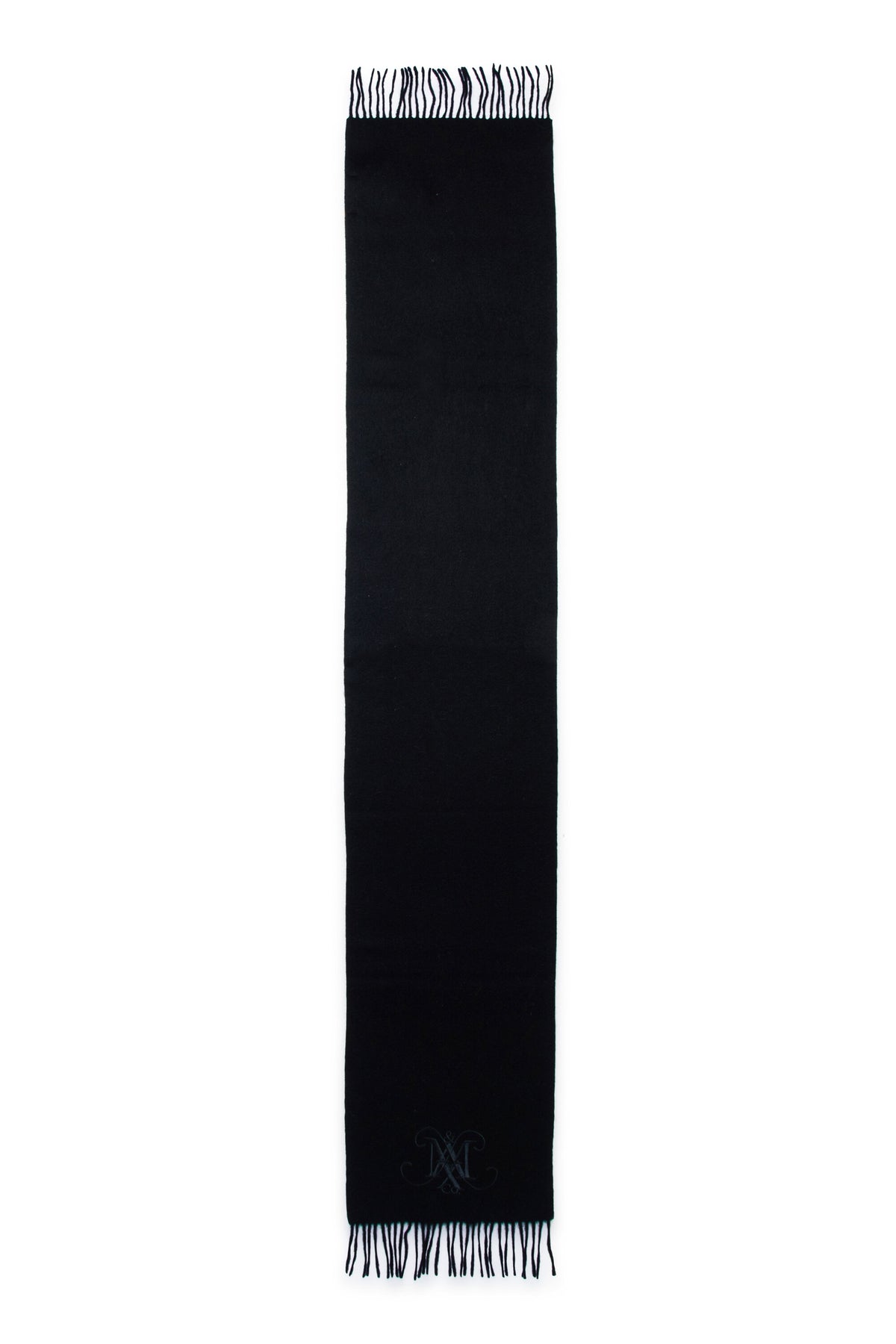 Wool scarf with embroidered logo
