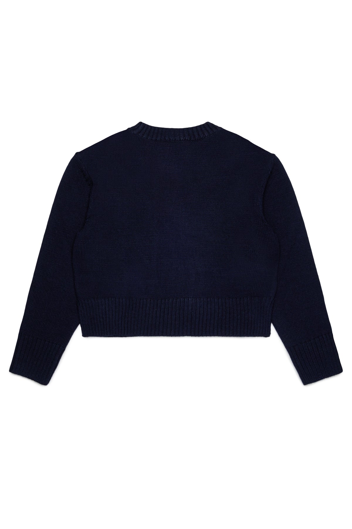 Wool blend pullover with embroidered logo