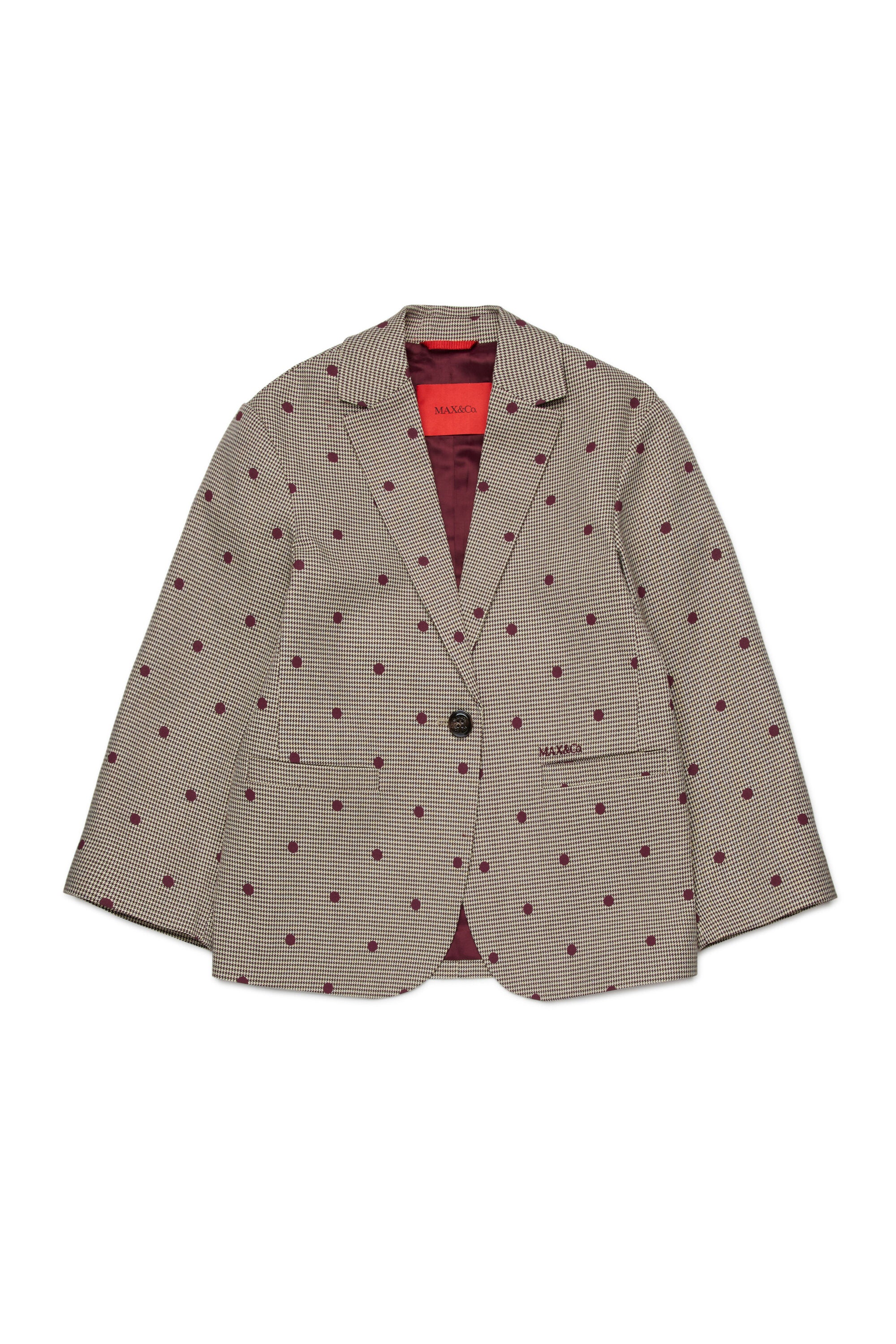 Veste blazer à pois pied-de-poule