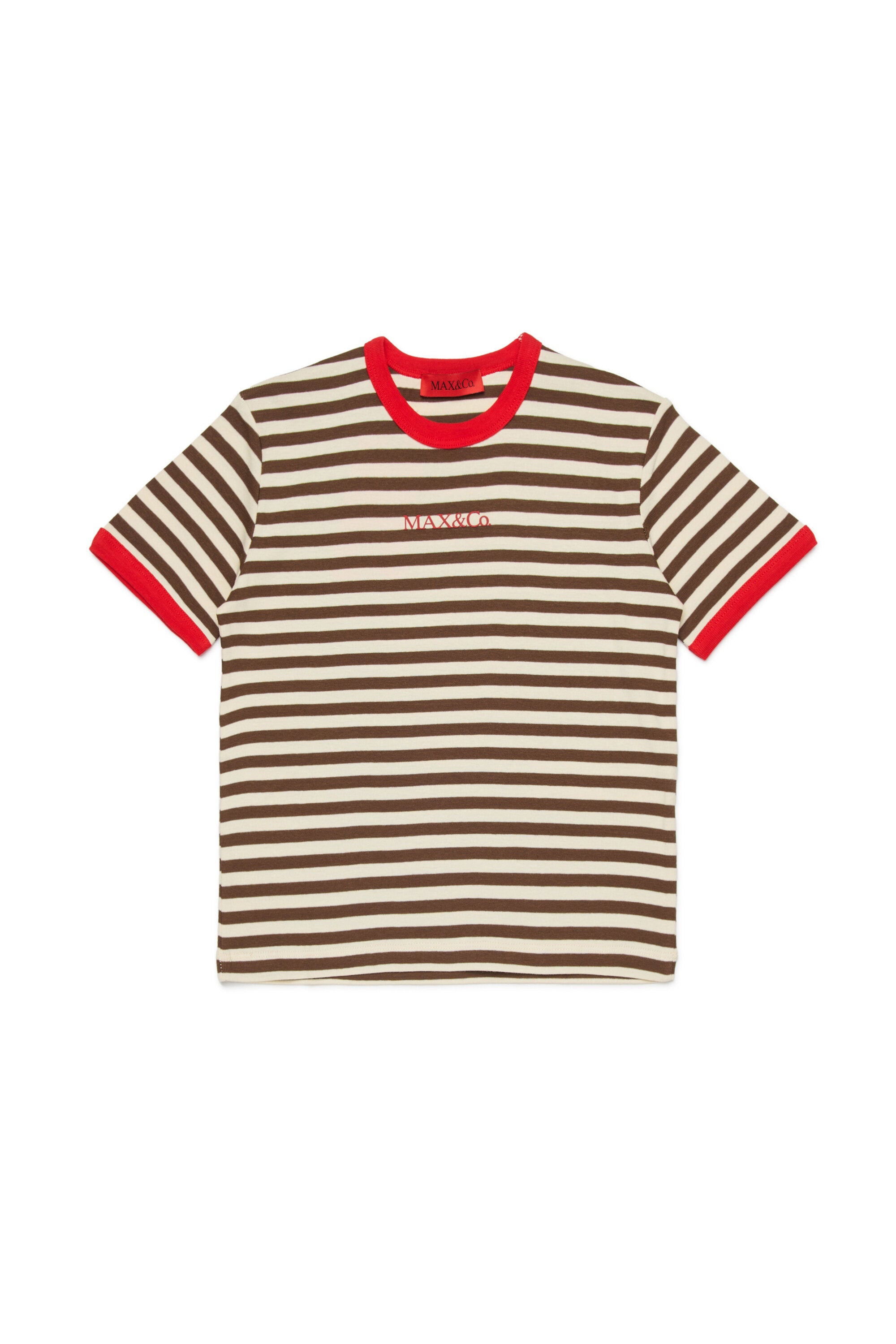 T-shirt a righe con logo
