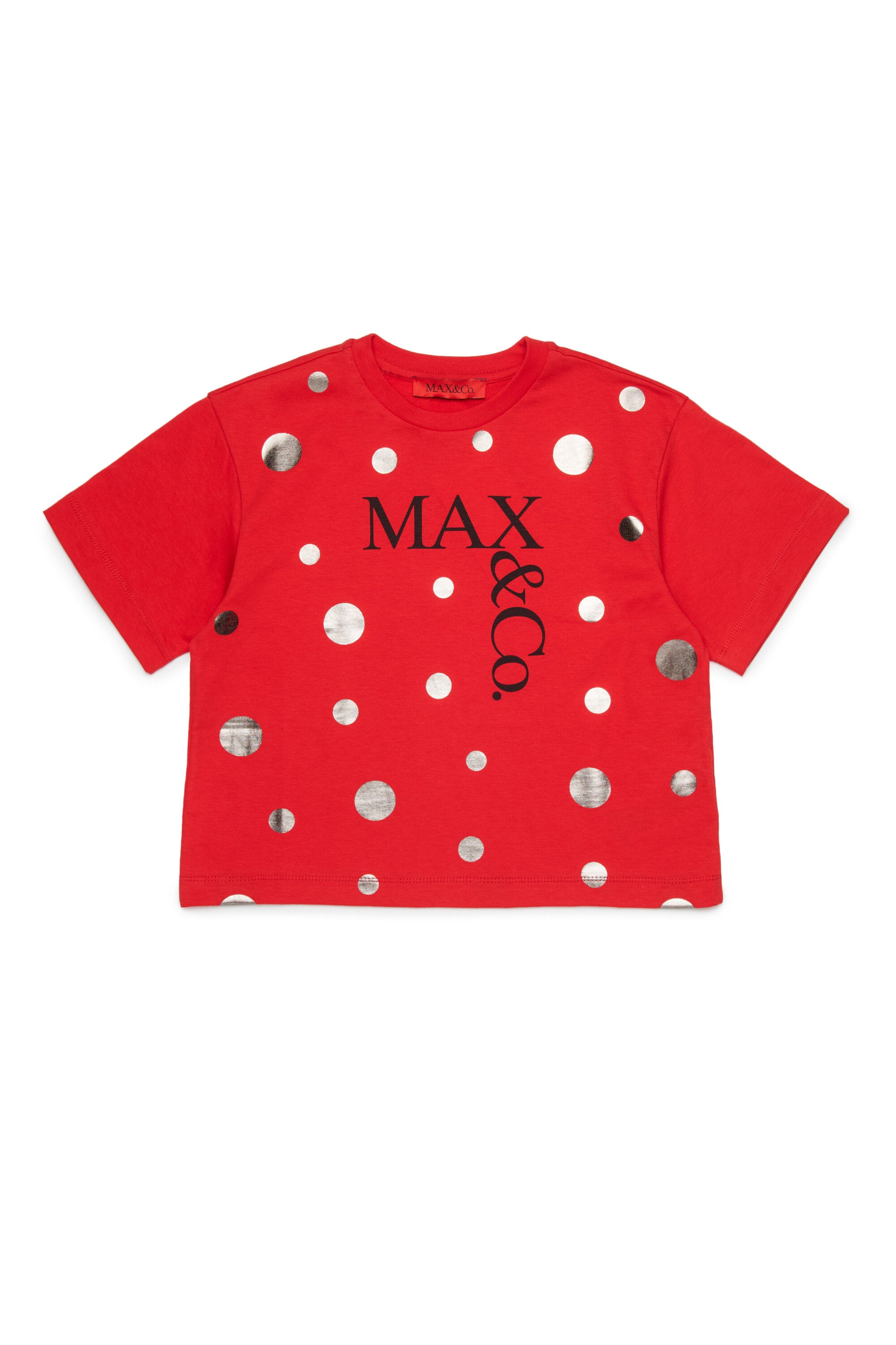 T-Shirt mit Logo und metallischen Punkten