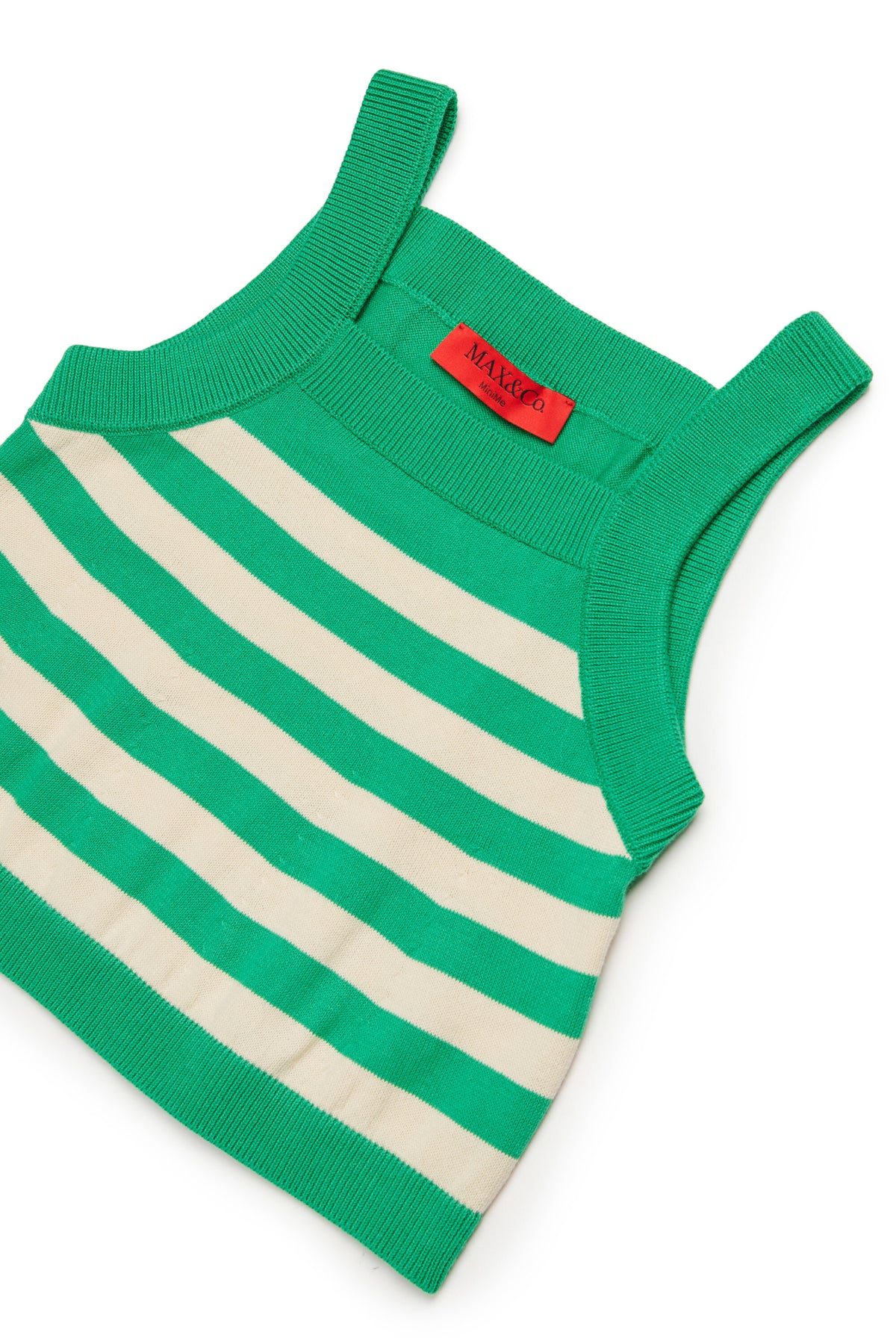 Striped knit top with logo