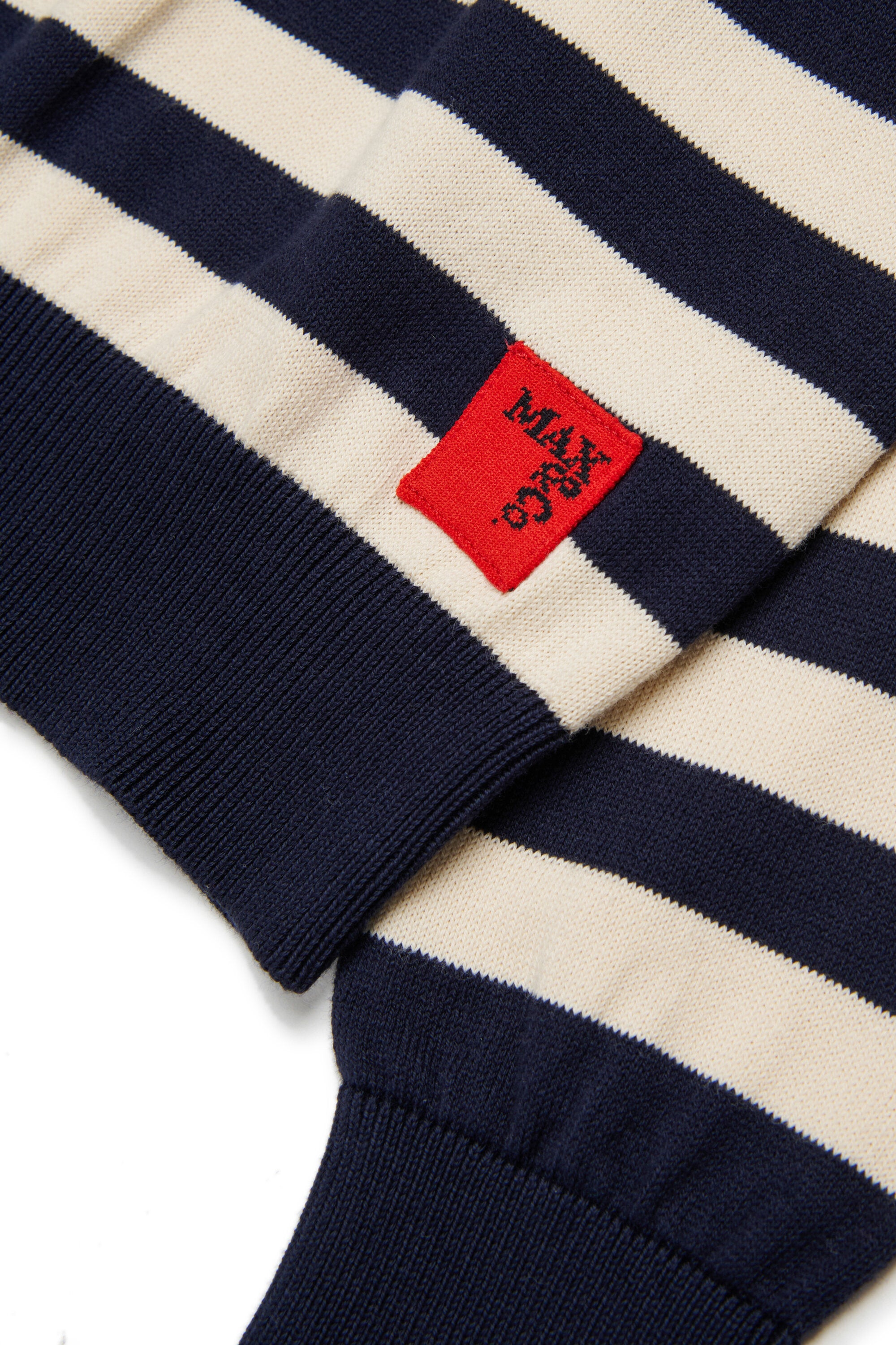 Pullover girocollo a righe con logo