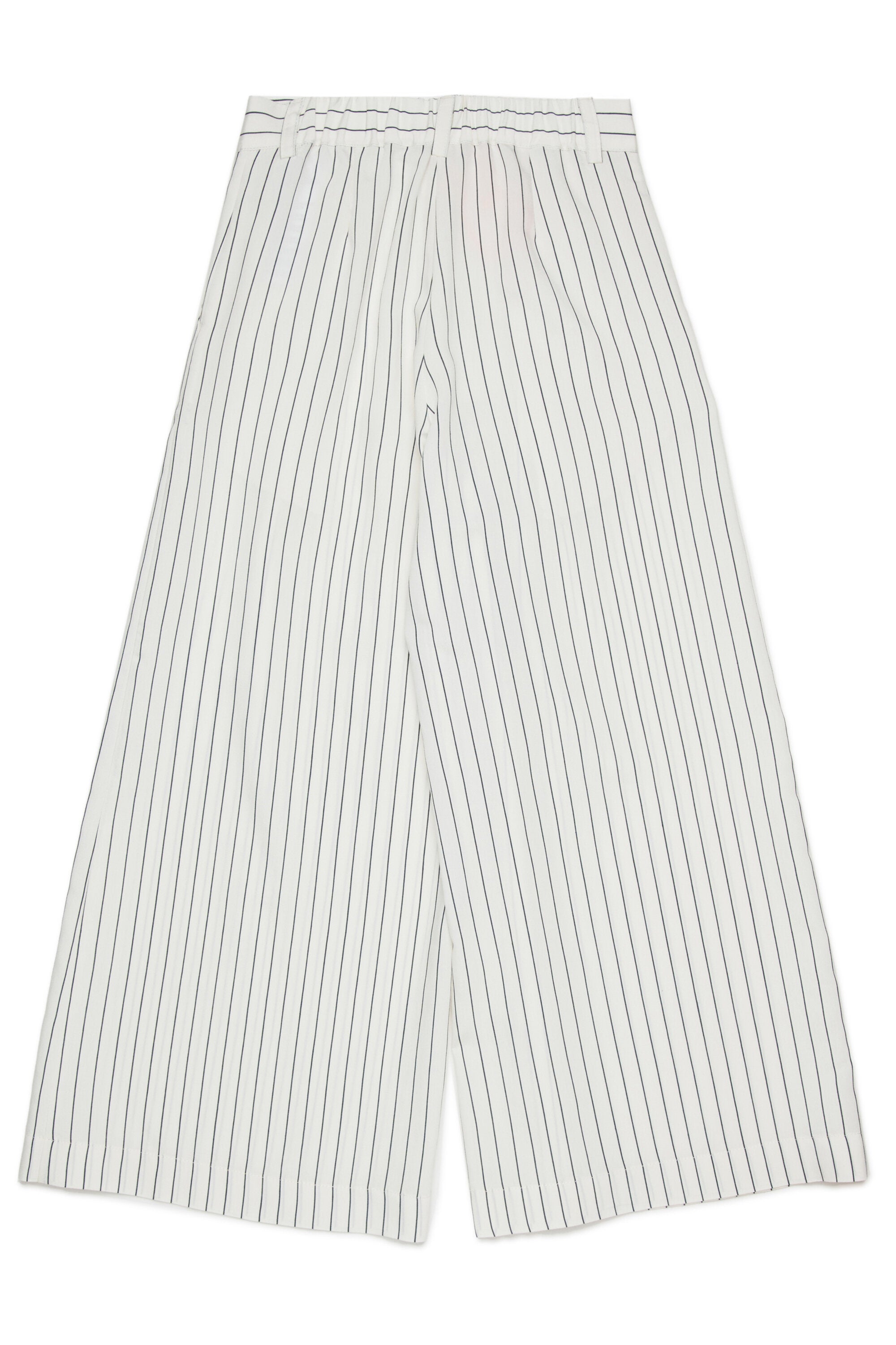 Weit geschnittene gestreifte Hose mit Logo
