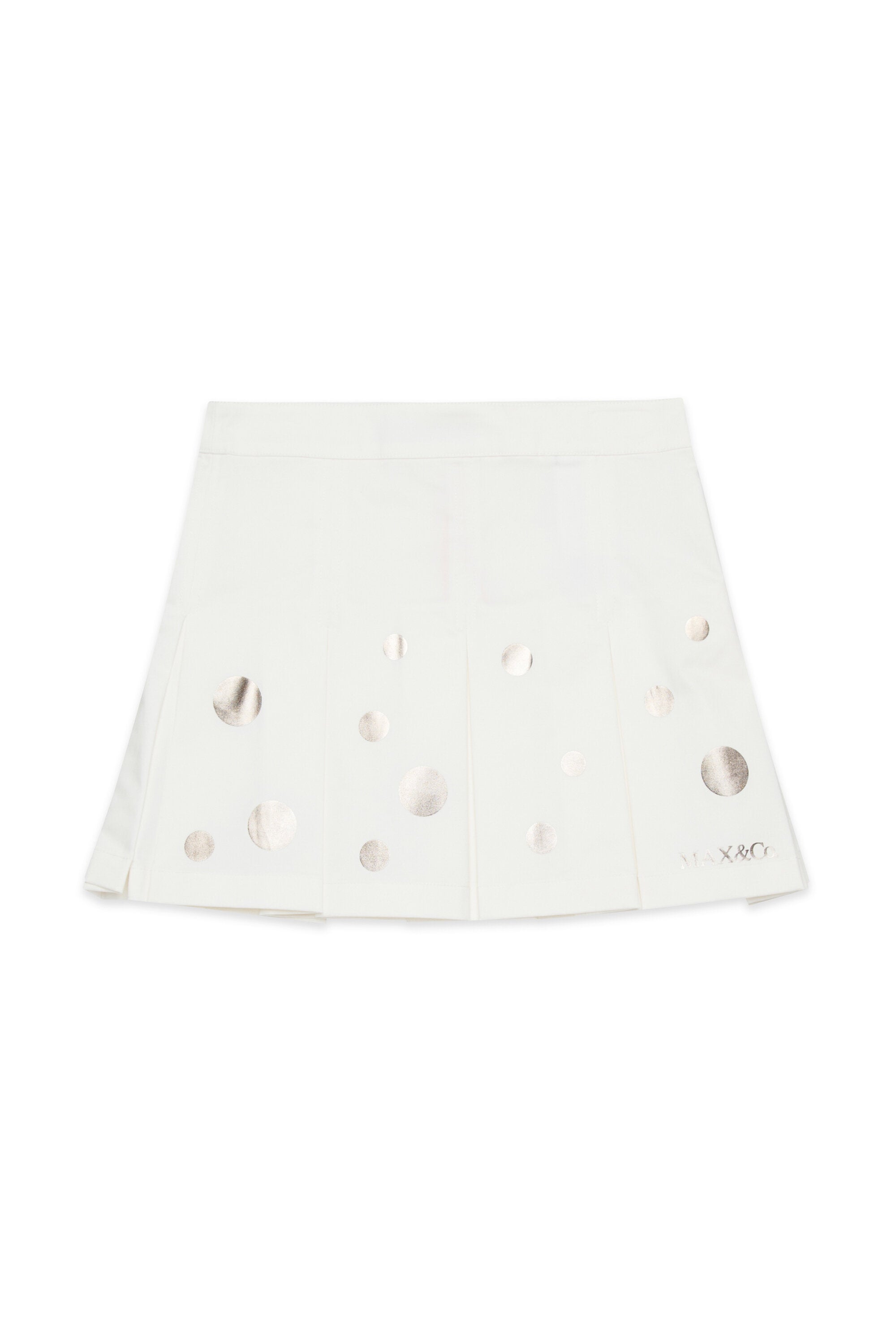 Gonna plissé con pois metallici